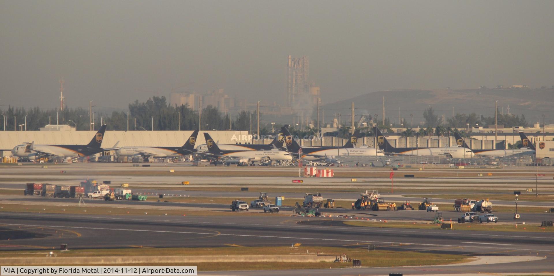Miami International Airport (MIA) - UPS cargo ramp from across the field