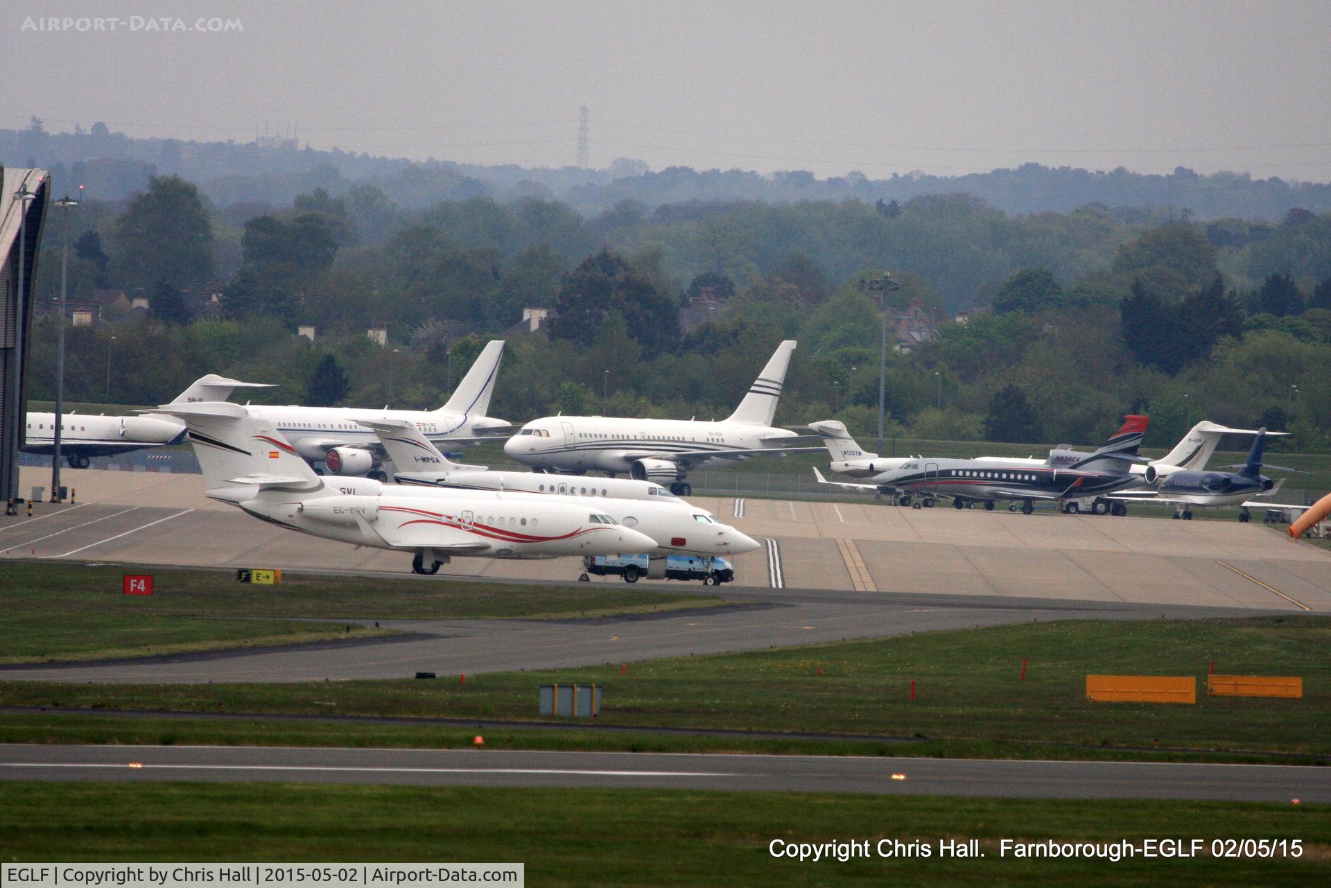 Farnborough Airfield Airport, Farnborough, England United Kingdom (EGLF) - main apron at Farnborough