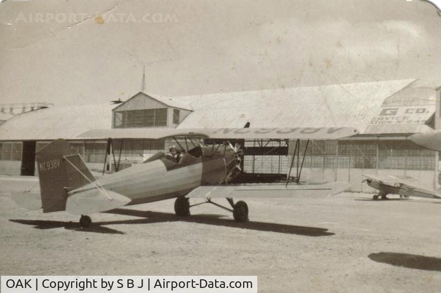 Metropolitan Oakland International Airport (OAK) -  NC938V a 1931 Fleet at the Oakland airport in 1939,when my dad owned it and flew out of Oakland and Alameda airports.Going from a Piper J2 to the Fleet,my dad needed a required logbook endorsement (Class increase) to fly it legally.