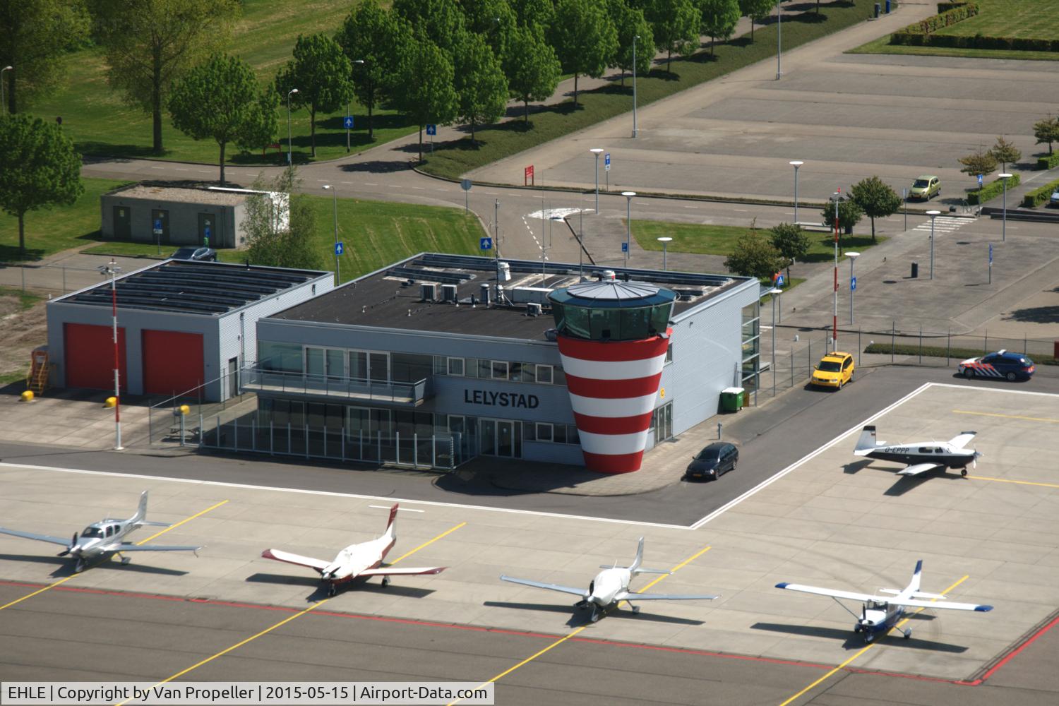 Lelystad Airport, Lelystad Netherlands (EHLE) - Lelystad airport building with tower.