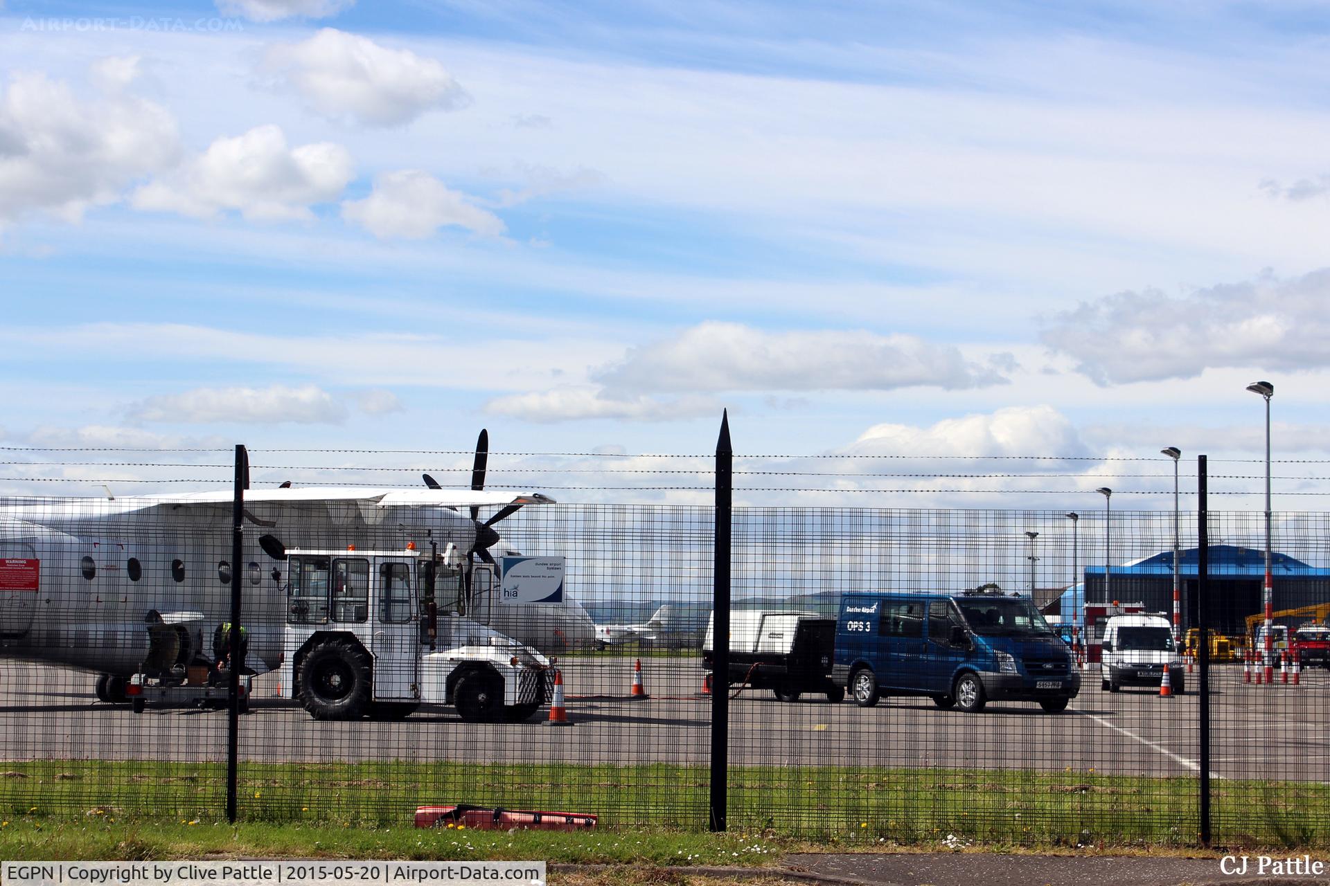 Dundee Airport, Dundee, Scotland United Kingdom (EGPN) - Through the fence at ramp operations at Dundee Riverside airport (EGPN). Aircraft is a Dornier 328 G-BZOG of Flybe/Loganair operating the scheduled Dundee to London Stansted (EGSS) service.