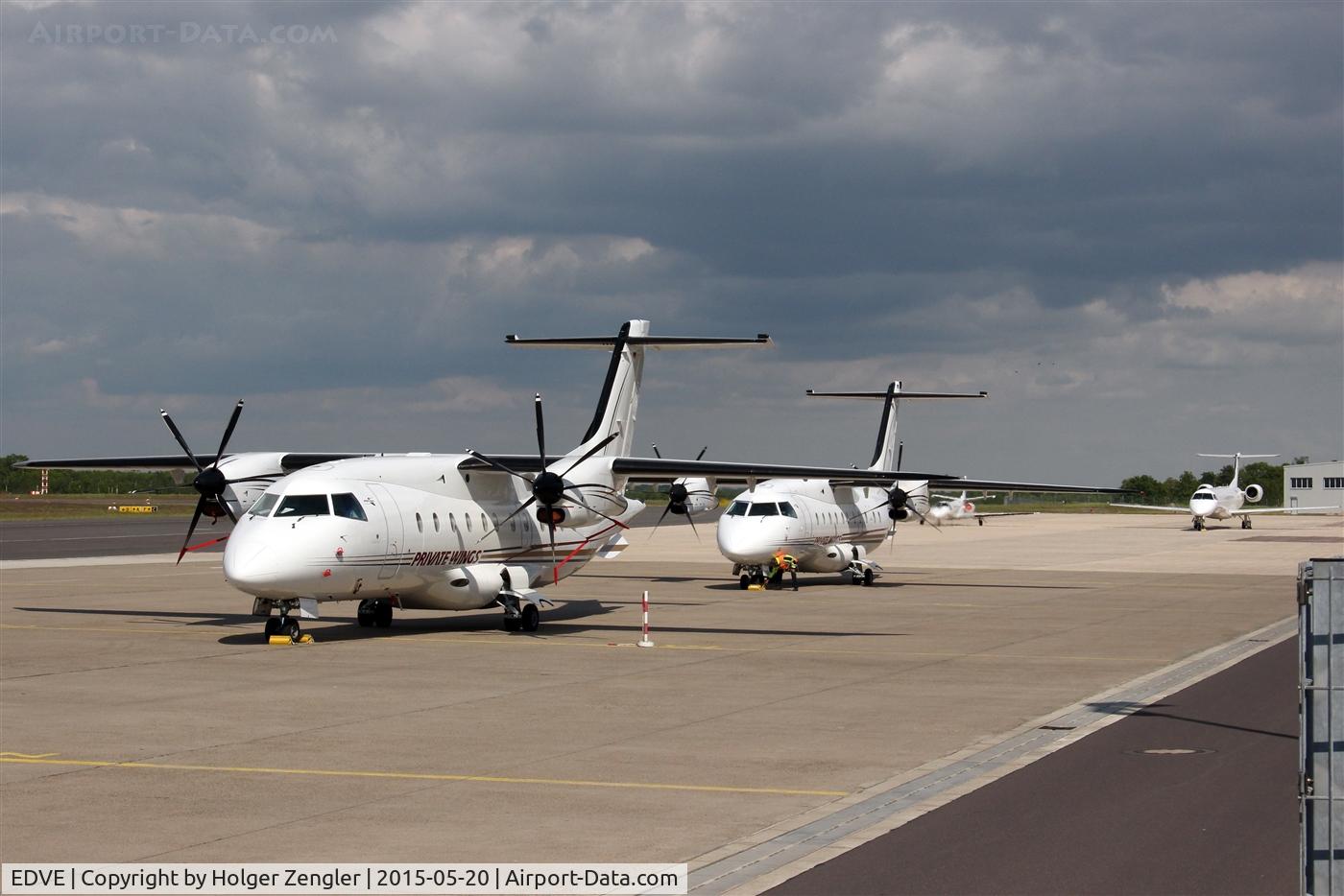 Braunschweig-Wolfsburg Regional Airport, Braunschweig, Lower Saxony Germany (EDVE) - Apron overview on a sunny afternoon...