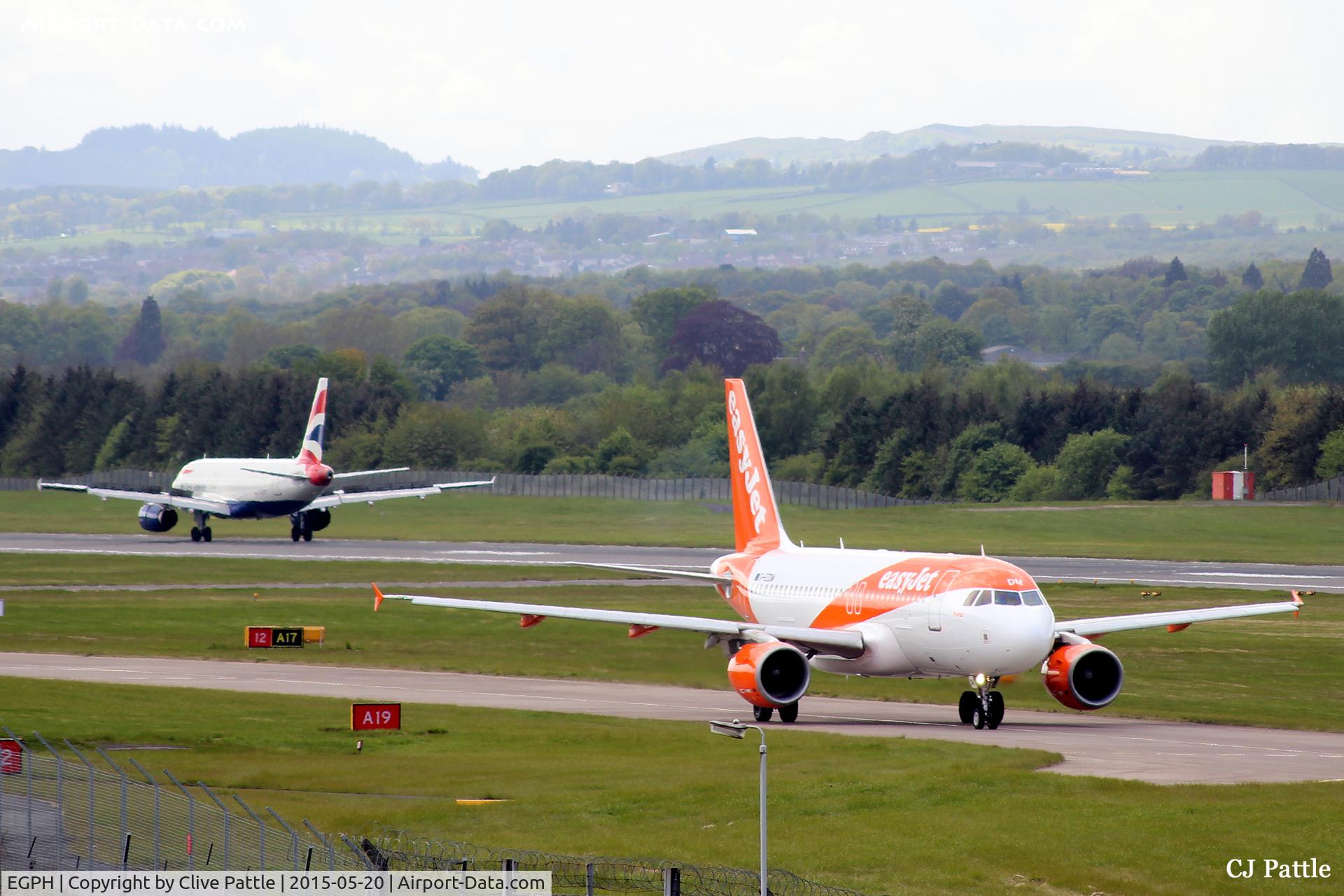 Edinburgh Airport, Edinburgh, Scotland United Kingdom (EGPH) - Airfield action at Edinburgh EGPH involving the new Easyjet colour scheme for their A319's