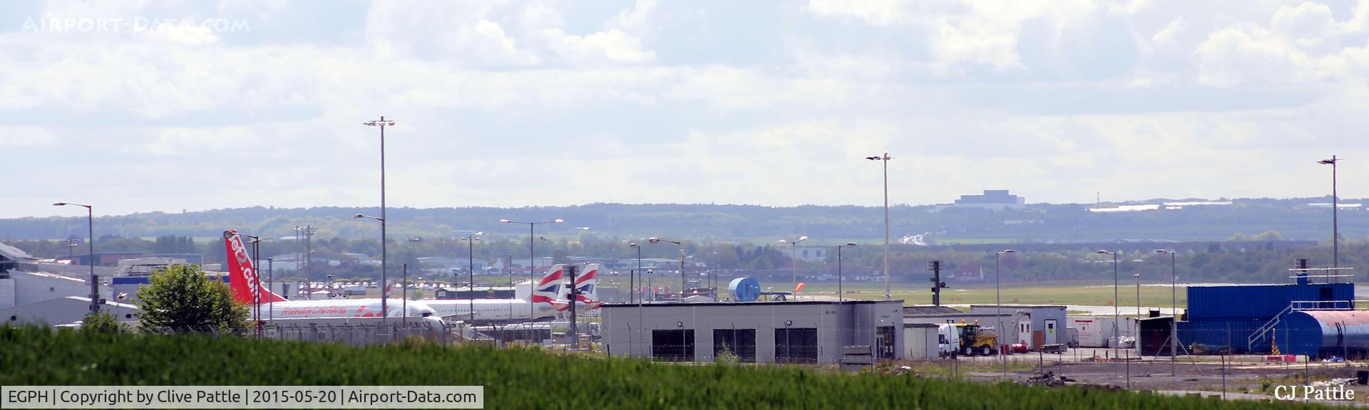 Edinburgh Airport, Edinburgh, Scotland United Kingdom (EGPH) - A panoramic view, facing south, of Edinburgh EGPH.