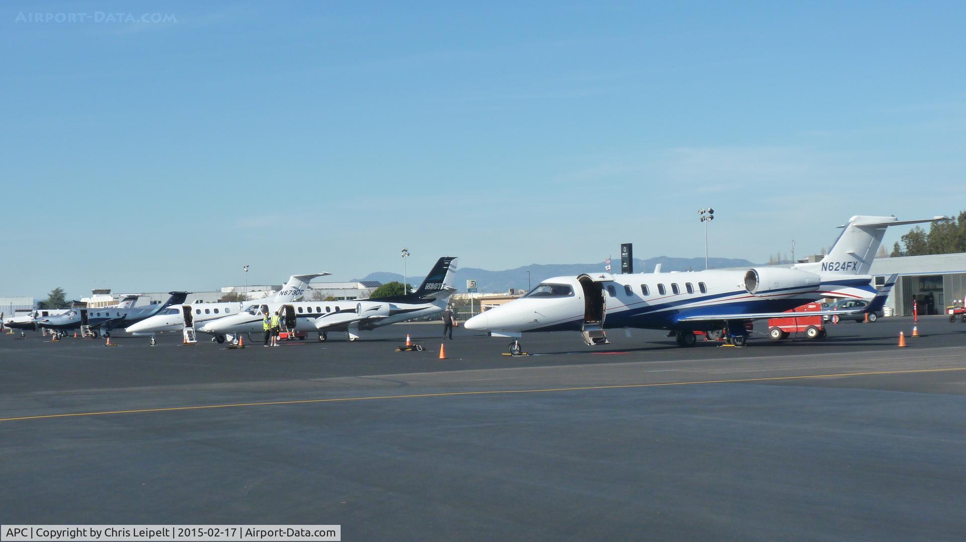 Napa County Airport (APC) - The Napa Jet Center with LearJets, Citations, PC-12s, and Phenoms.