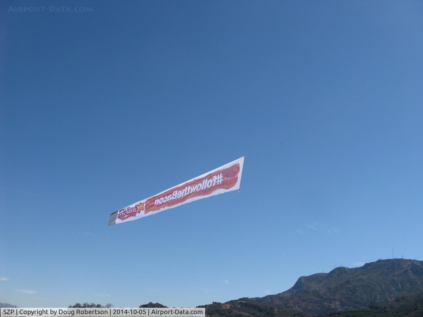 Santa Paula Airport (SZP) - Banner tow drop sequence on Rwy 22L