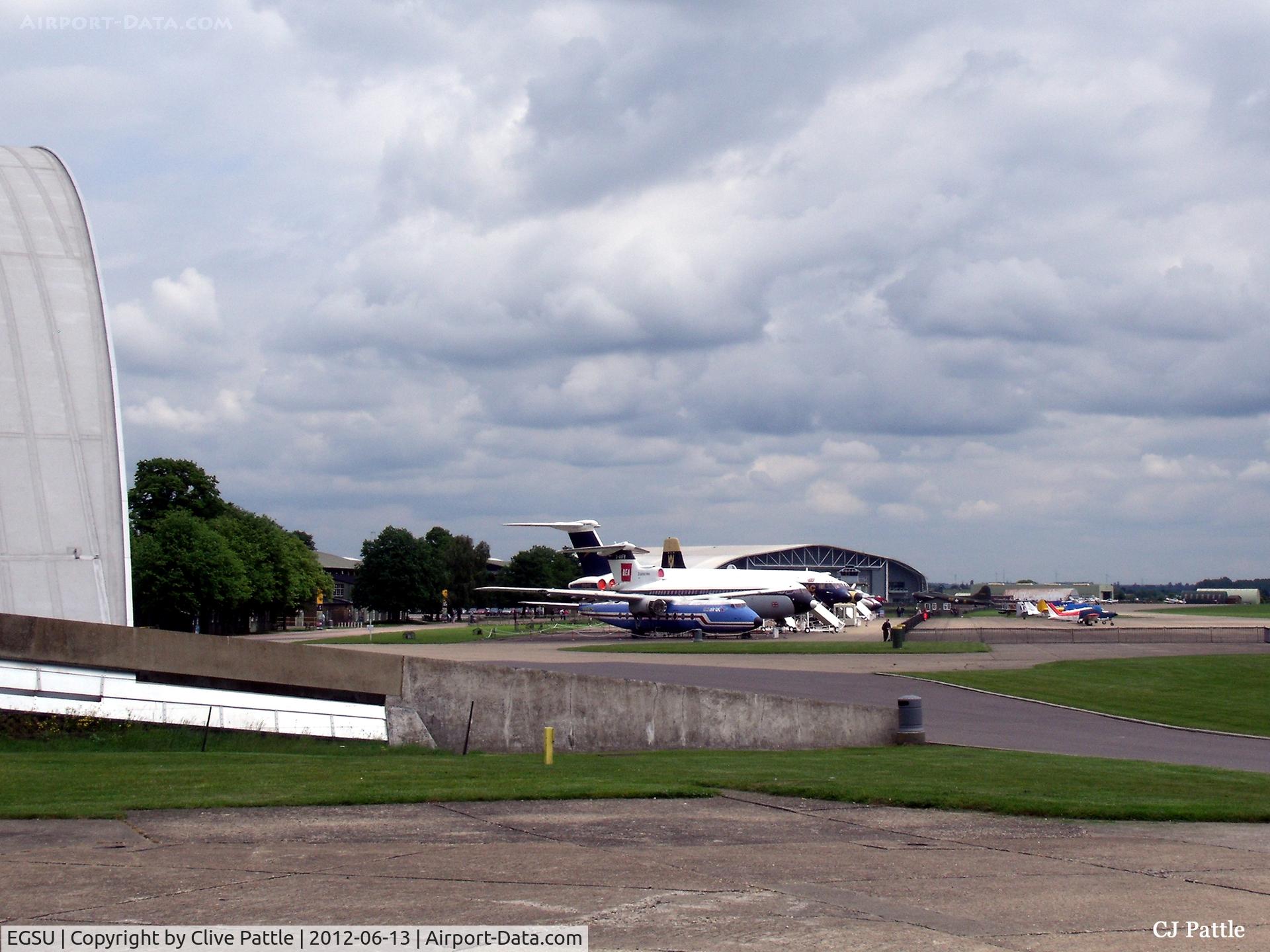 Duxford Airport, Cambridge, England United Kingdom (EGSU) - Wide angle view of the external display and flightline at the Duxford (EGSU) site of the Imperial War Museum.
