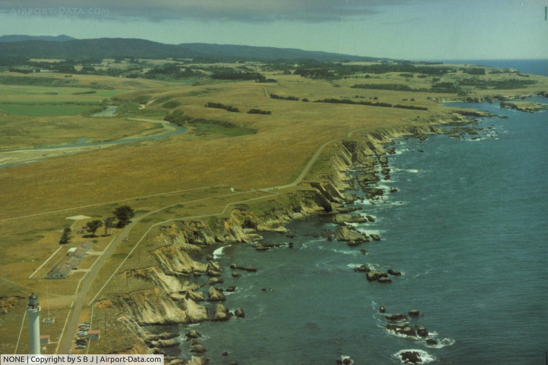 NONE Airport - Point Arena lighthouse helicopter pad.Near pad is listed on the 1973 California  Chart a STOL runway but no other information. Google map shows only a pad.This is the Northern Calif. coast. Stunningly beautiful place to fly,but far too few airports.