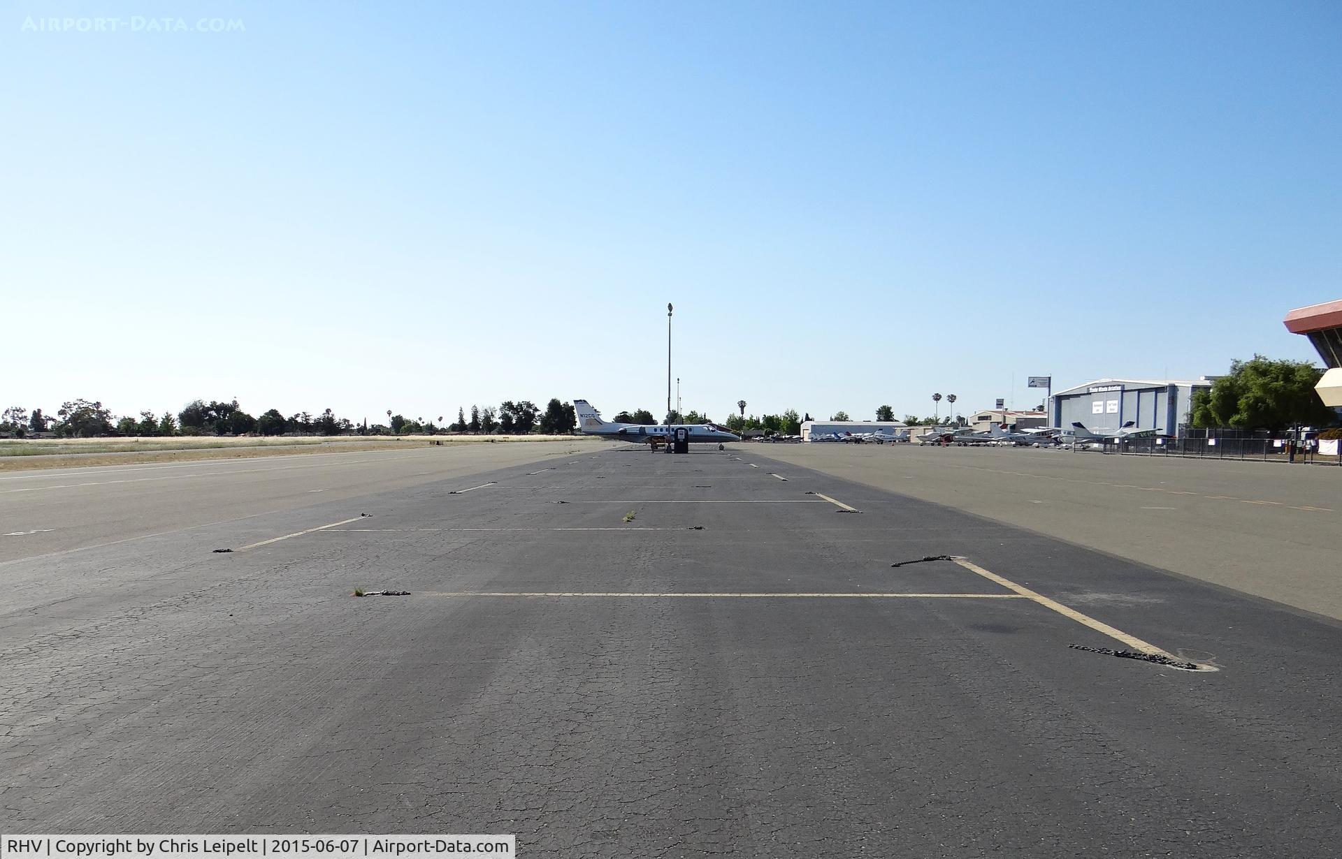 Reid-hillview Of Santa Clara County Airport (RHV) - A very empty transient ramp with a Citation Ultra (C560). Pretty unusual for Reid Hillview Airport, CA.