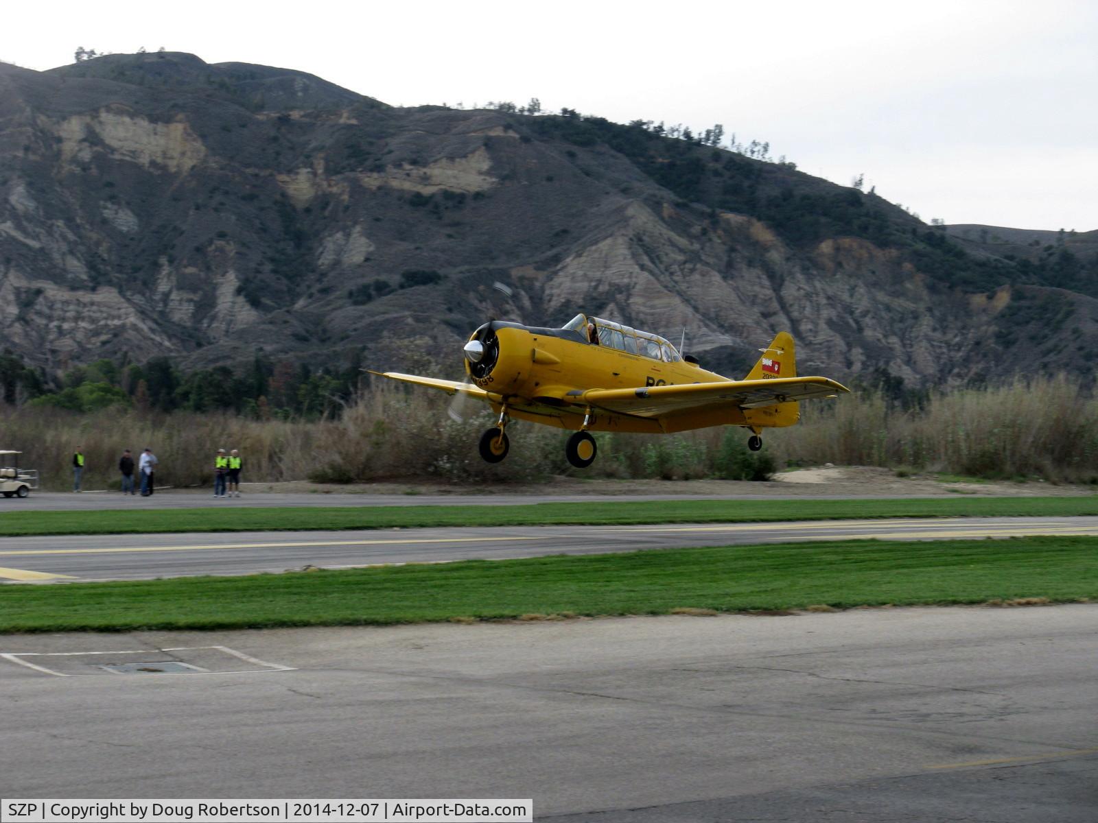Santa Paula Airport (SZP) - Condor Squadron return to airport 7 Dec. 1941 Pearl Harbor Attack Commemoration bombing flights on final for Rwy 04.