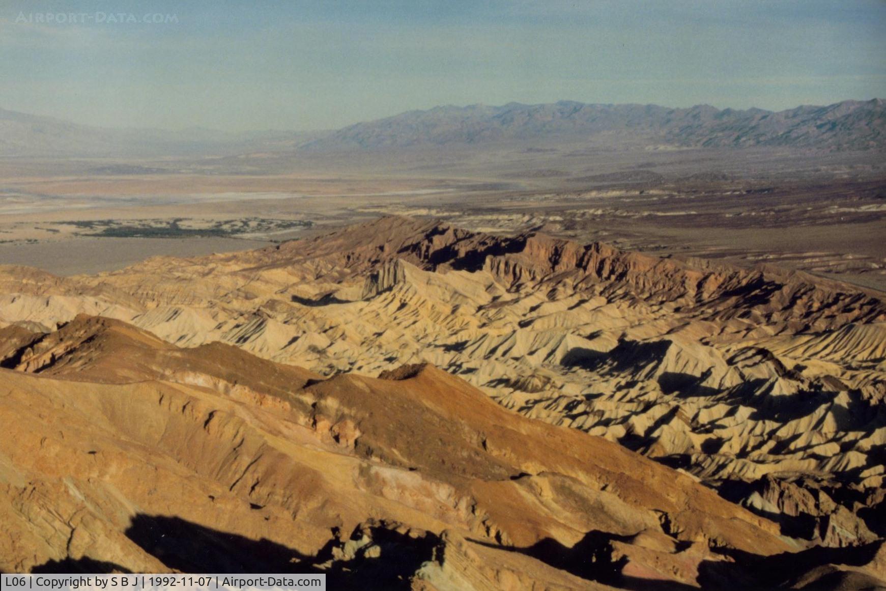 Furnace Creek Airport (L06) - Furnace Creek seen on the left as we approach from the south.