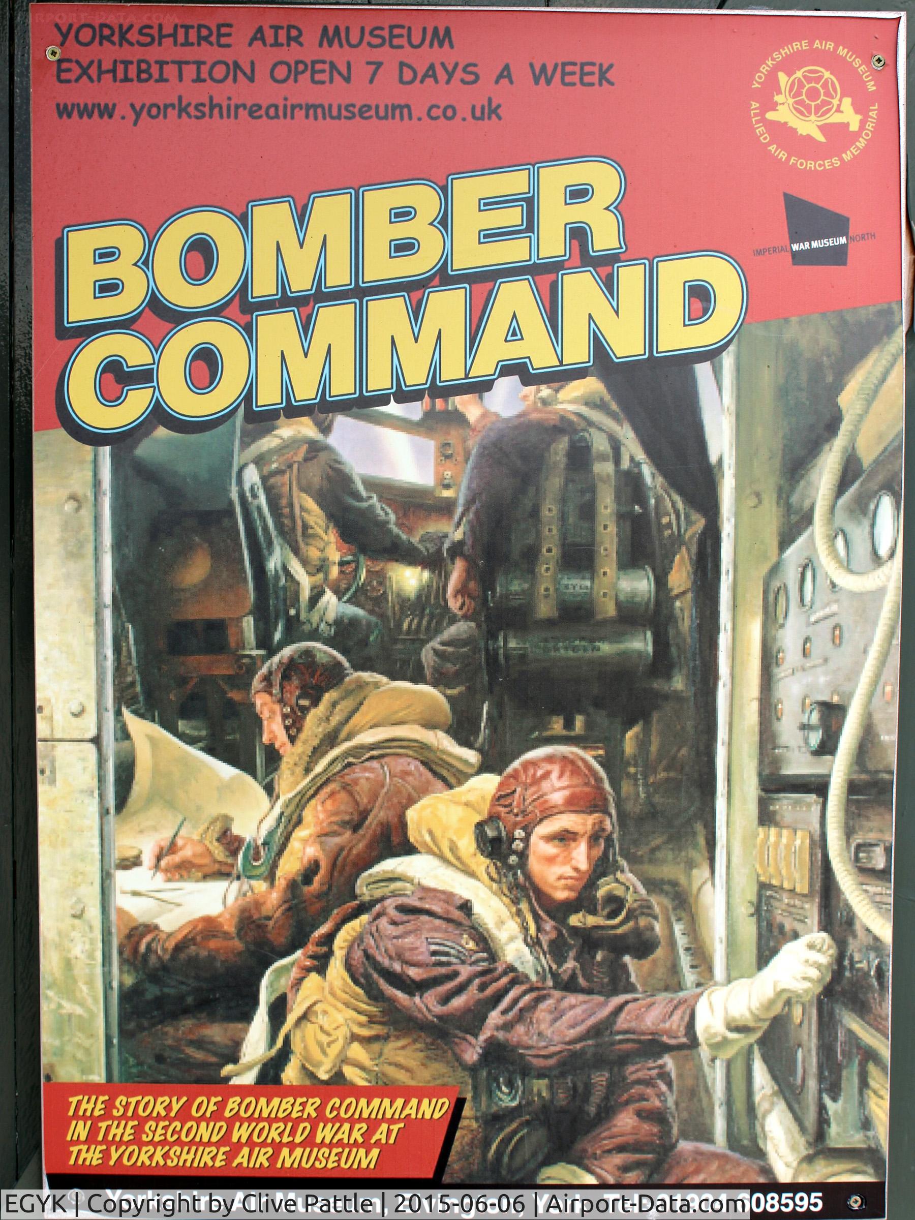 EGYK Airport - A Bomber Command display poster at the Yorkshire Aviation Museum, Elvington.