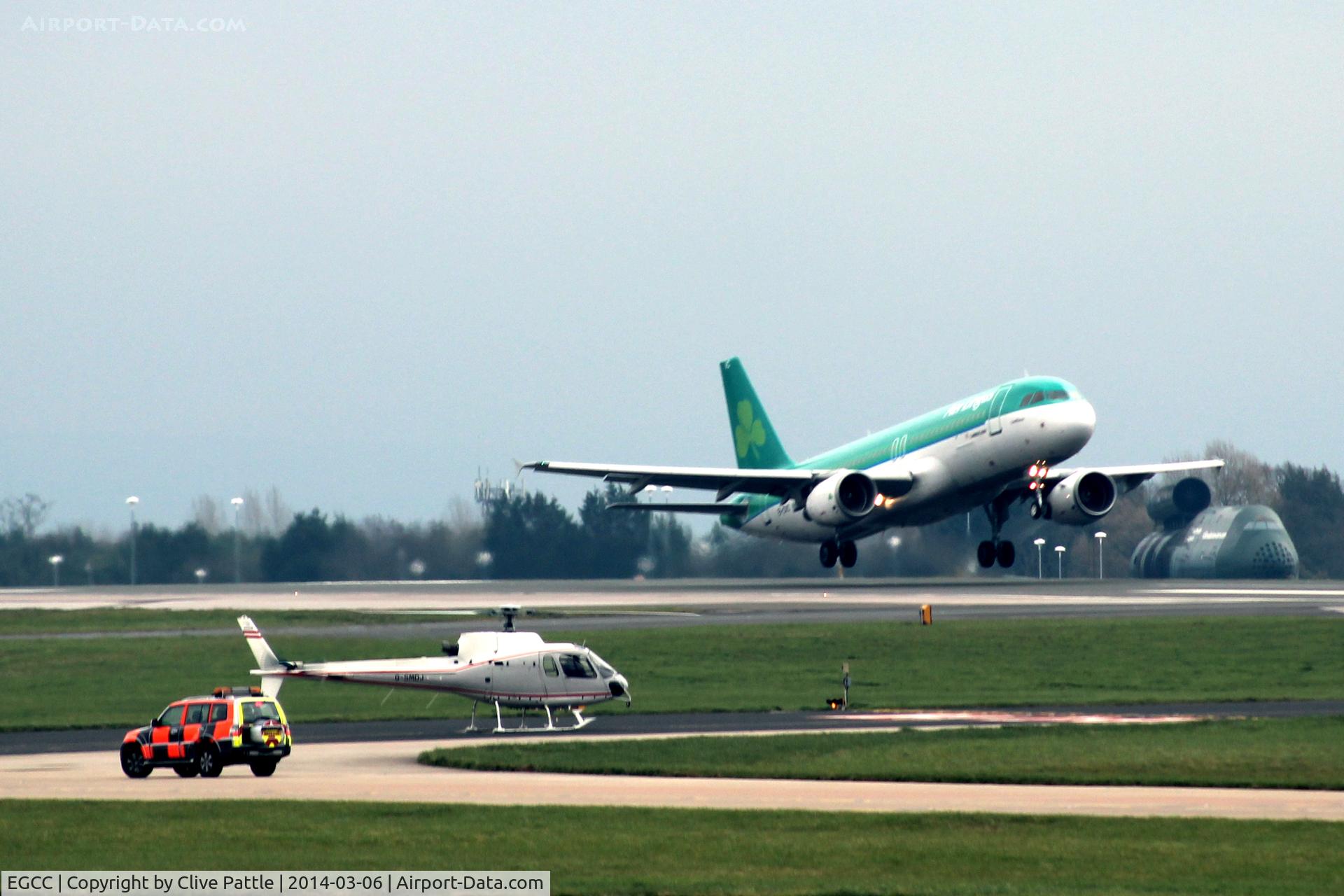 Manchester Airport, Manchester, England United Kingdom (EGCC) - Aer Lingus takes to the skies at Manchester EGCC