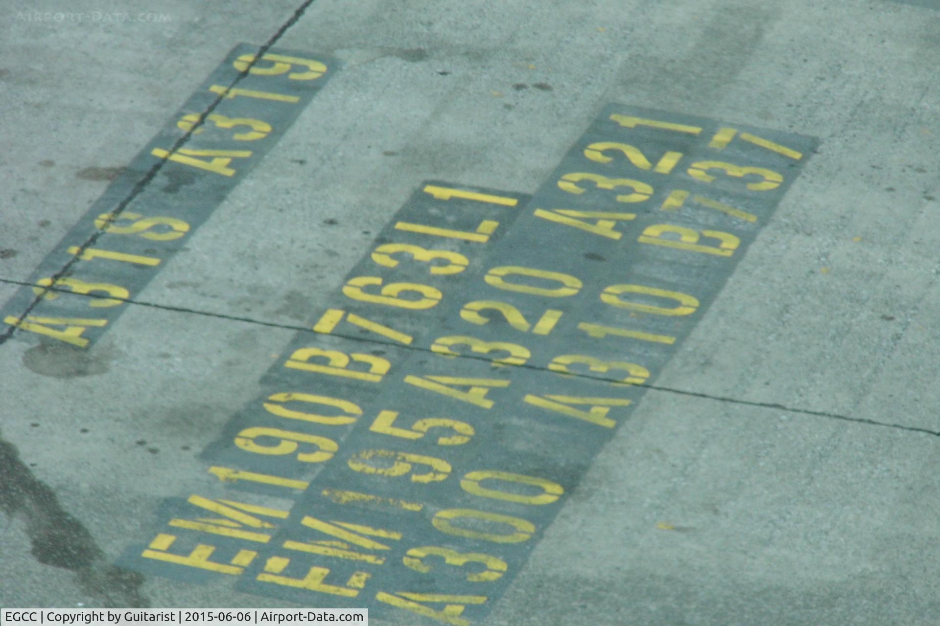 Manchester Airport, Manchester, England United Kingdom (EGCC) - Stop markings on one of the gates