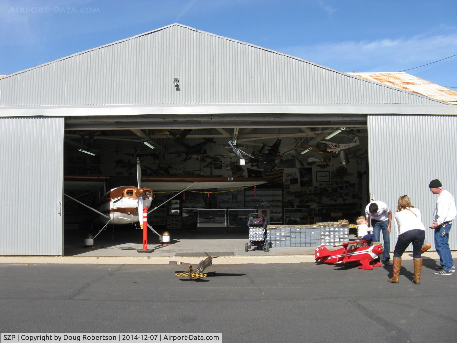 Santa Paula Airport (SZP) - 12 CURTISS TAXI, this hangar has an amazingly huge collection of model aircraft, civil and military on display-Open First Sundays during Aviation Museum of Santa Paula Open Hangars Fly-in. 10-3.