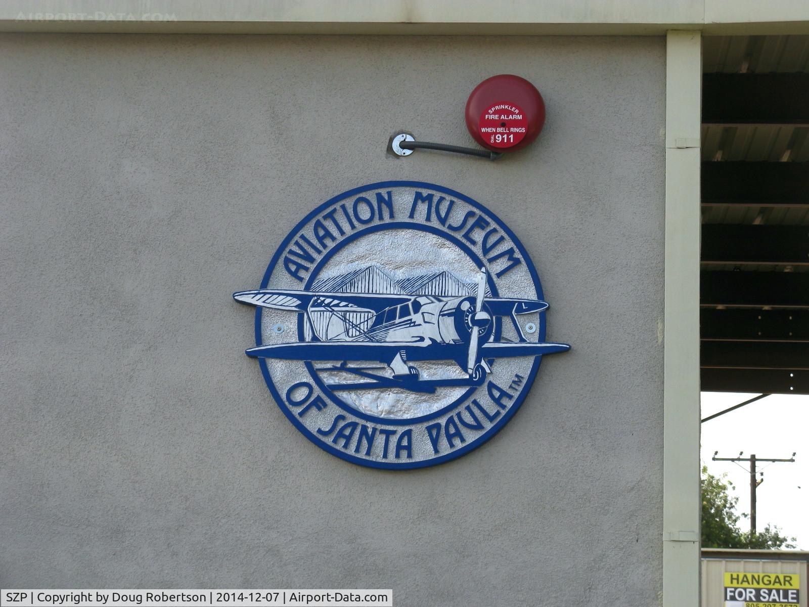 Santa Paula Airport (SZP) - Aviation Museum of Santa Paula-marking Museum Hangar Office, Sales room, Toilets & Display, just off airport entry parking lot.