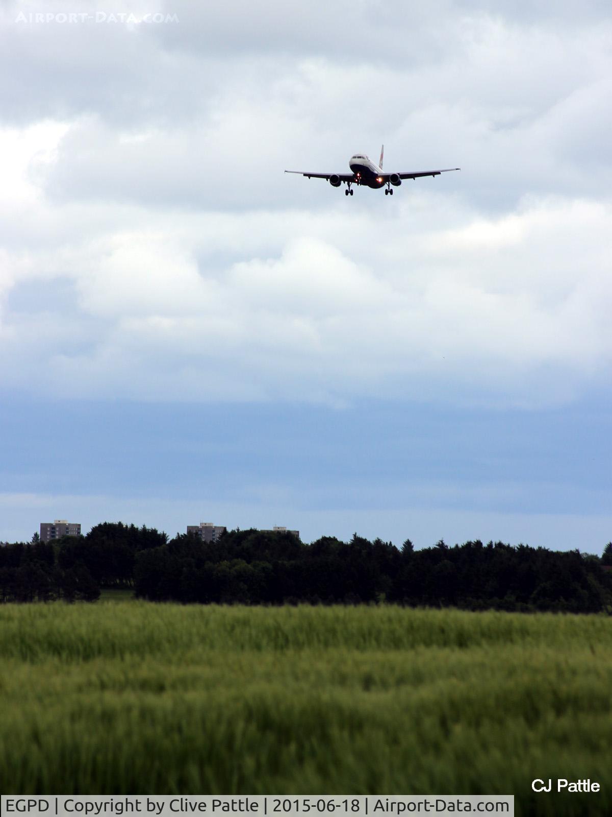 Aberdeen Airport, Aberdeen, Scotland United Kingdom (EGPD) - On approach to Aberdeen Airport, Scotland EGPD above the fields of Barley ...