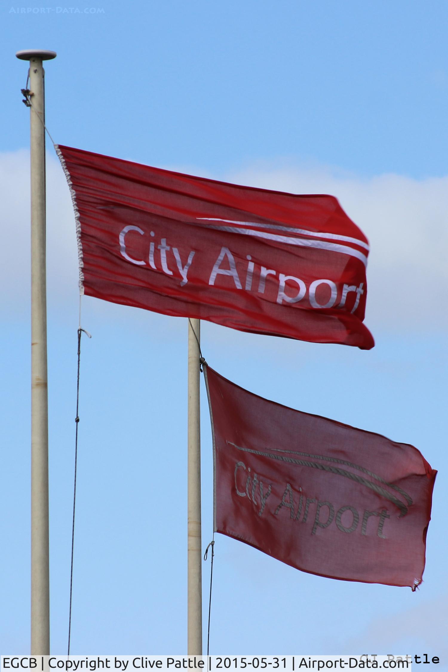 City Airport Manchester, Manchester, England United Kingdom (EGCB) - Flags on show at the Manchester City Airport, Barton EGCB
