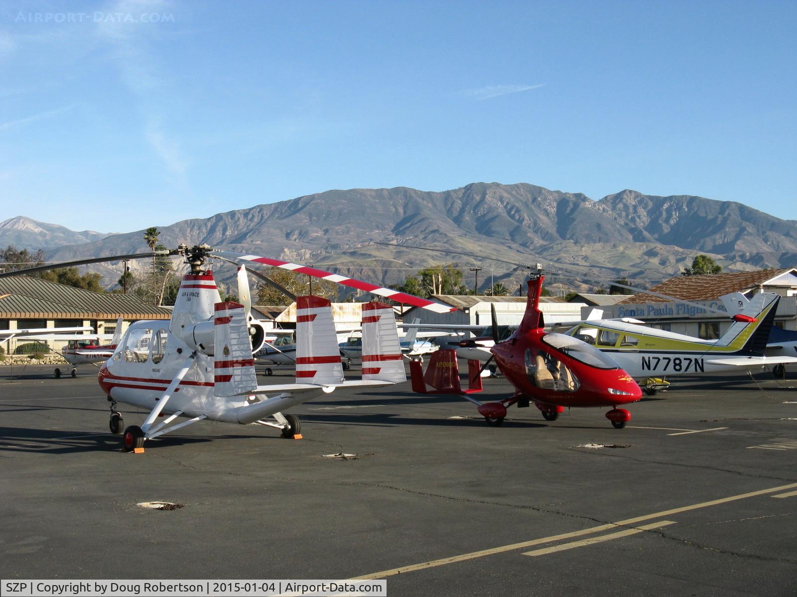 Santa Paula Airport (SZP) - Two RARE Triple Tail pusher engine Autogyros on display during First Sunday Aviation Museum of Santa Paula Open Hangar Fly-In. N6134S and N509QB. N6134S is based at SZP. 