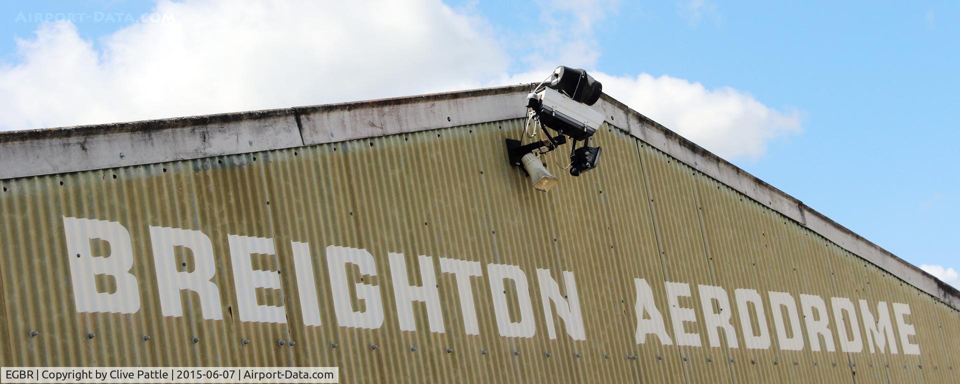 EGBR Airport - Hangar title detail at Breighton, Yorks - EGBR