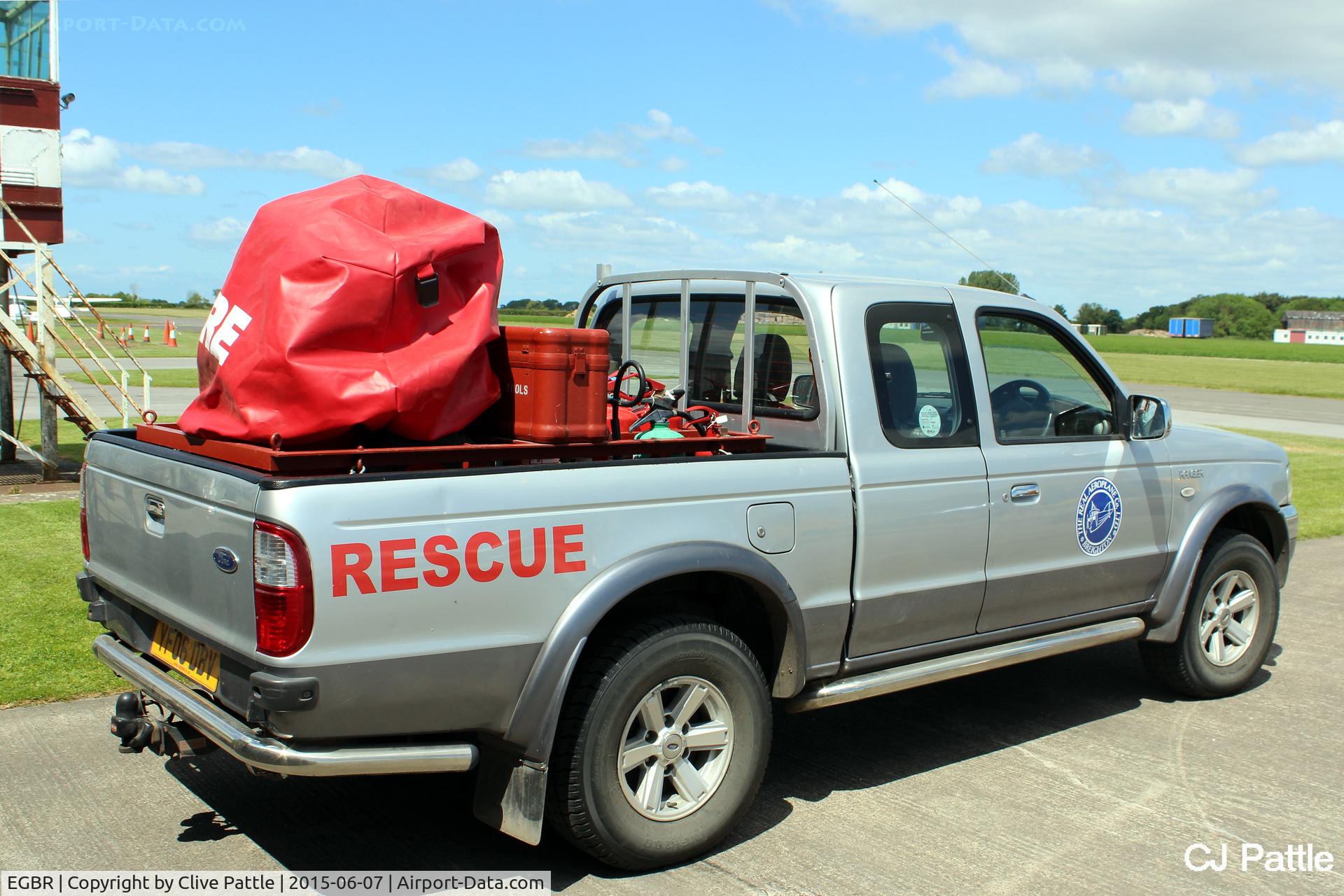 EGBR Airport - The rescue vehicle at Breighton, Yorks - EGBR