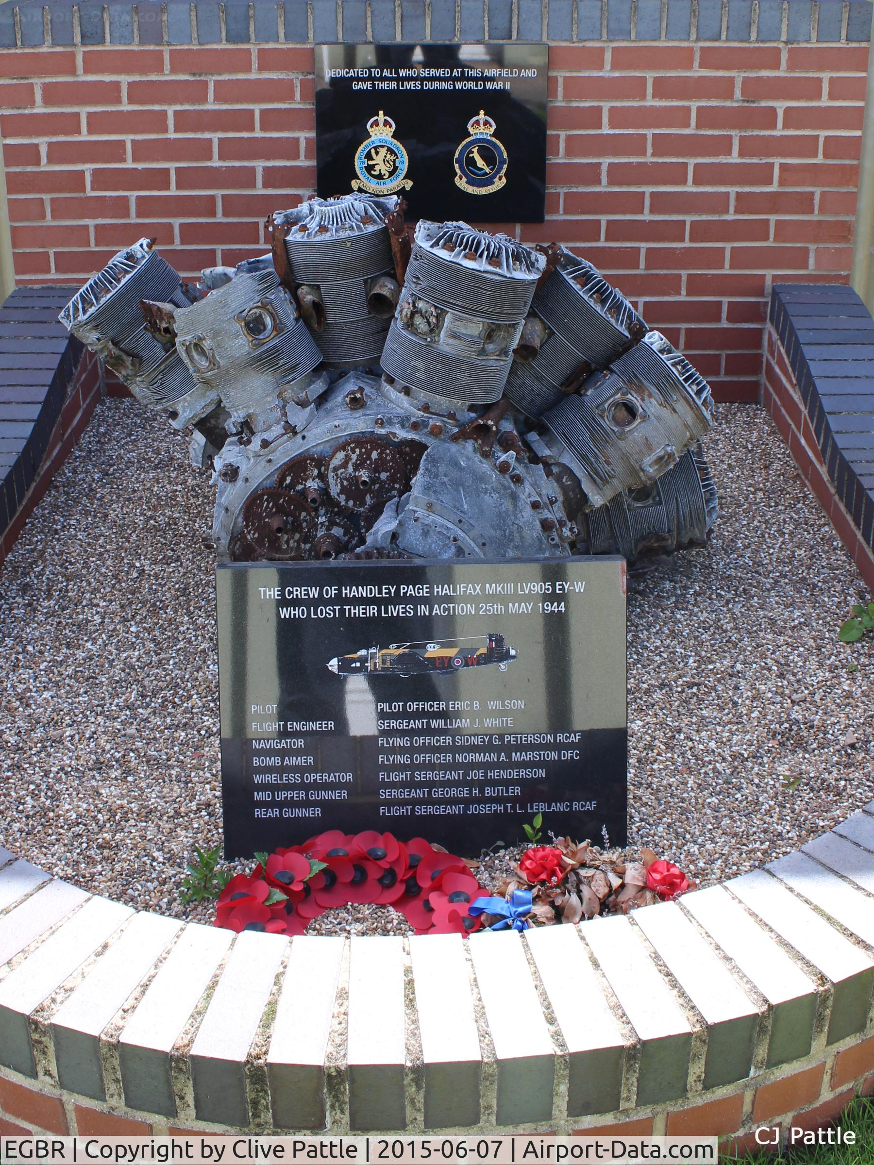 EGBR Airport - Memorial to the crew of Handley Page Halifax LV905 at Breighton Airfield, Yorkshire - EGBR