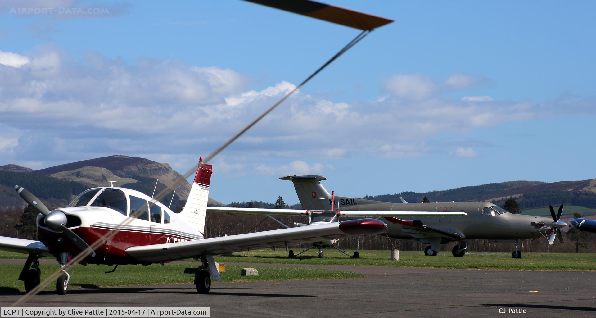 Perth Airport (Scotland), Perth, Scotland United Kingdom (EGPT) - Busy apron view at Perth (Scone) airfield - EGPT