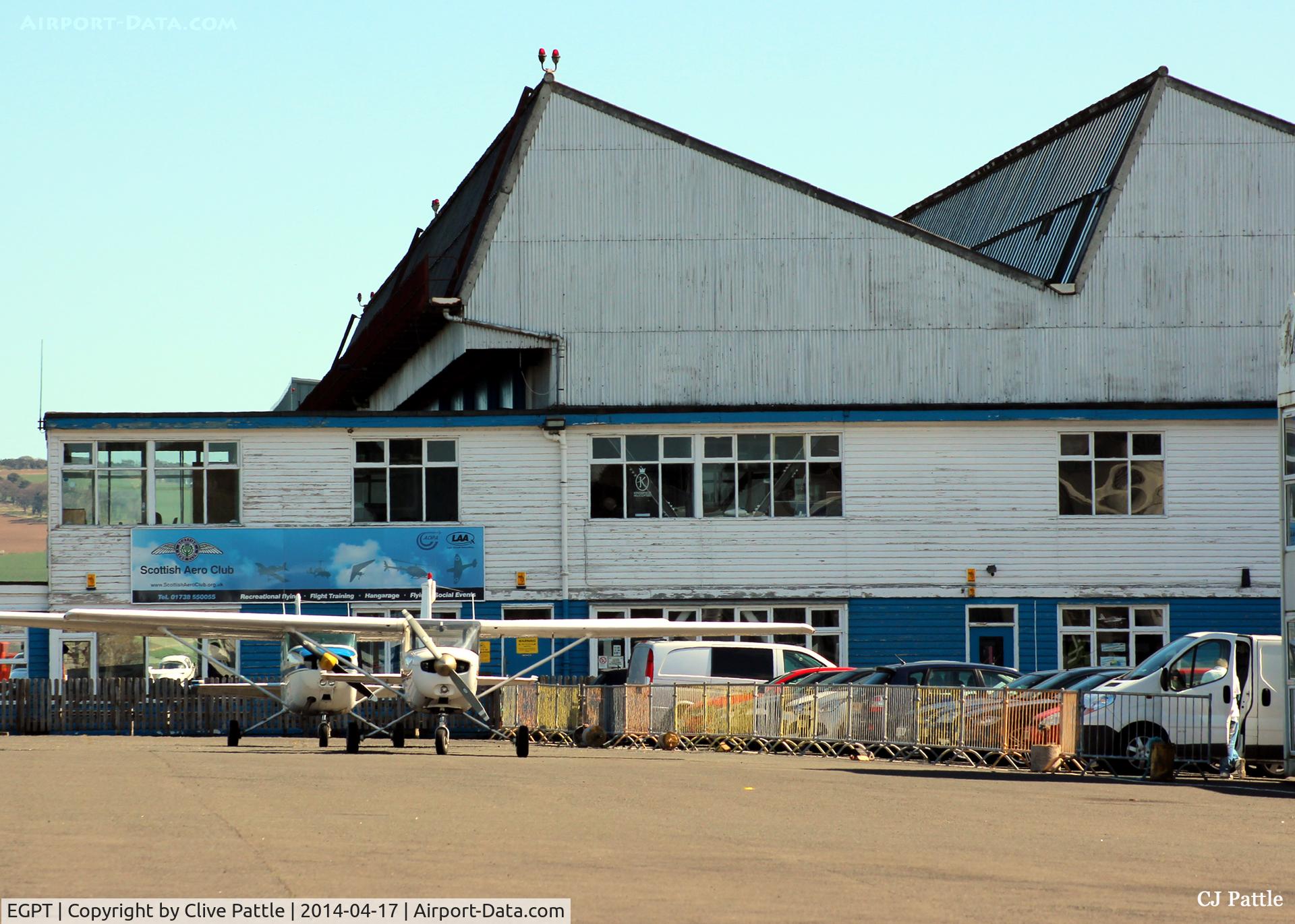 Perth Airport (Scotland), Perth, Scotland United Kingdom (EGPT) - Apron view at Perth (Scone) airfield, UK - EGPT