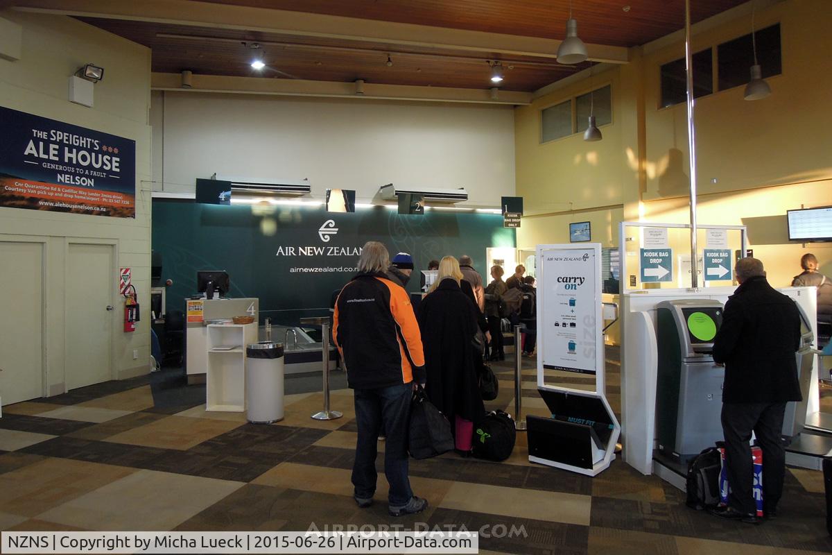 Nelson Airport, Nelson New Zealand (NZNS) - check-in counters at Nelson