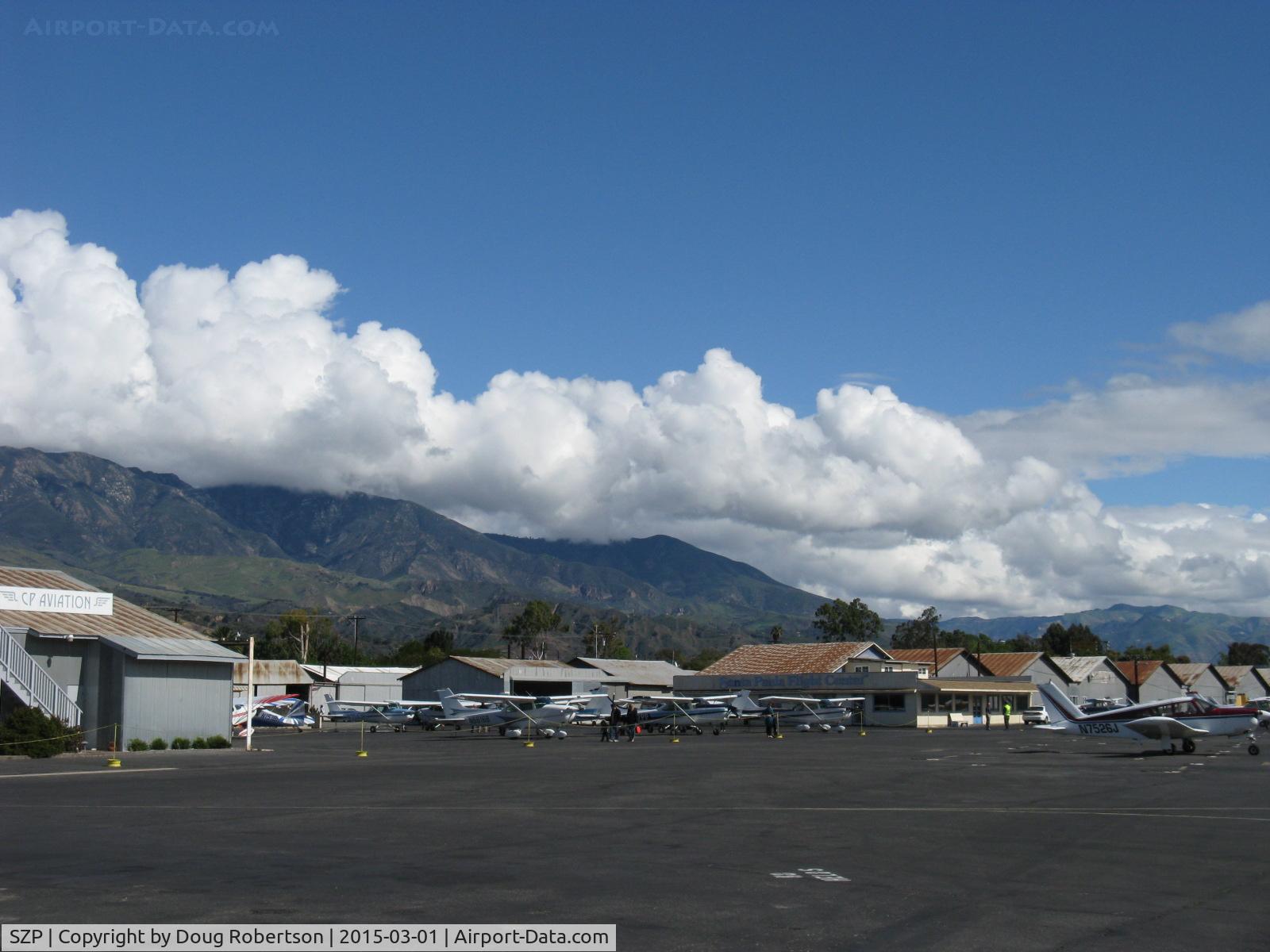 Santa Paula Airport (SZP) - Beautiful Cumulus Clouds building over the Topa Topa Mountains north of the airport-photo 3