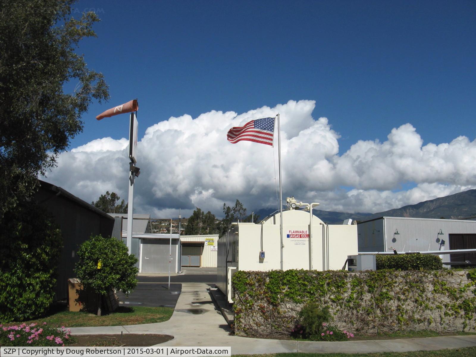 Santa Paula Airport (SZP) - Beautiful Cumulus Clouds building over the Topa Topa Mountains north of the airport-photo 1.