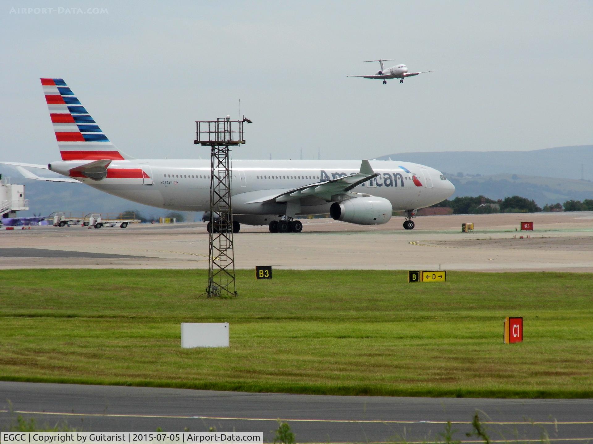 Manchester Airport, Manchester, England United Kingdom (EGCC) - After the landing Fokker, line up and hold