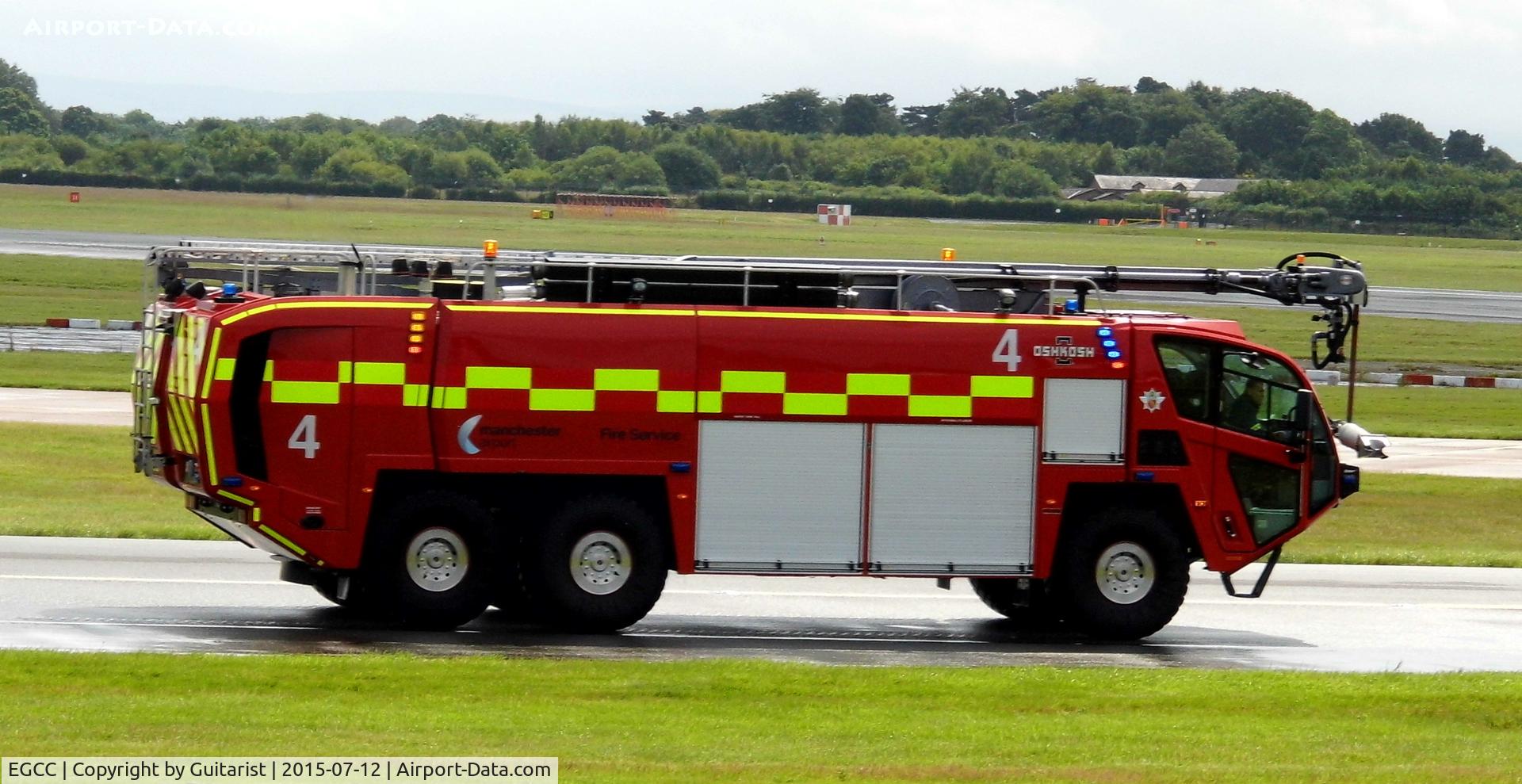 Manchester Airport, Manchester, England United Kingdom (EGCC) - Fire engine 4 at Manchester