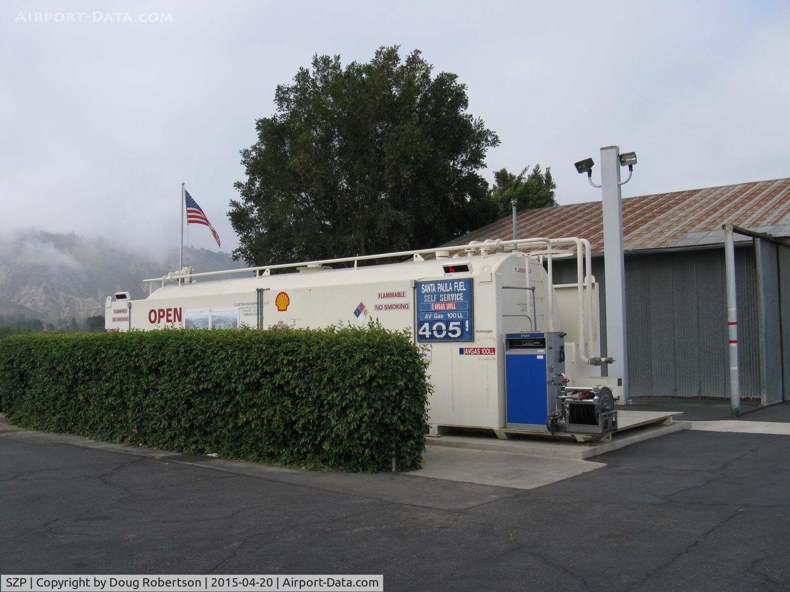 Santa Paula Airport (SZP) - Santa Paula Self-Serve SHELL 100LL Fuel Dock, note changed price/gallon