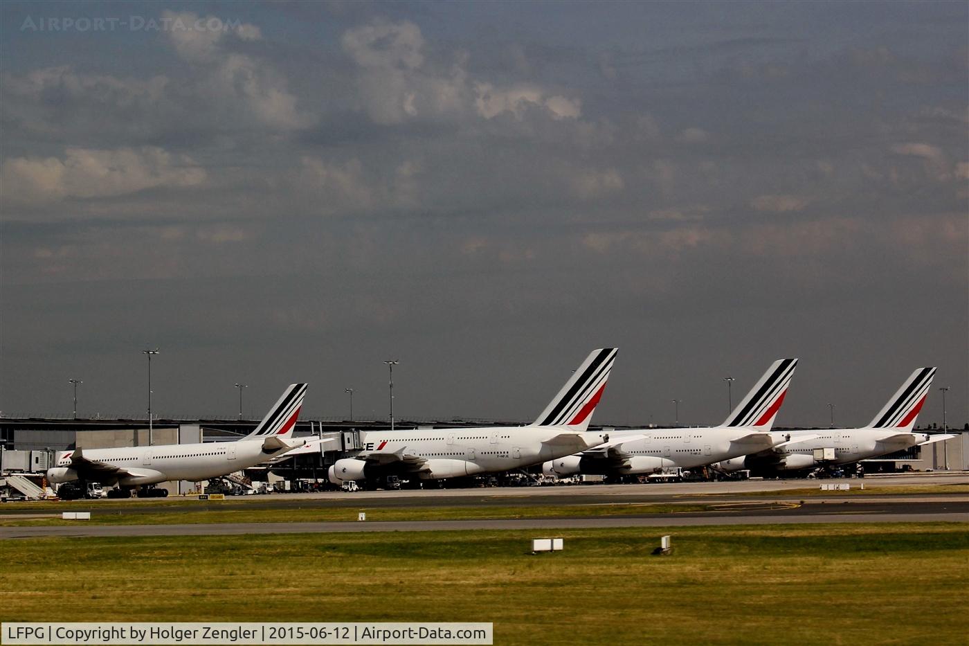 Paris Charles de Gaulle Airport (Roissy Airport), Paris France (LFPG) - Absolutely last view on aprons full of AF....