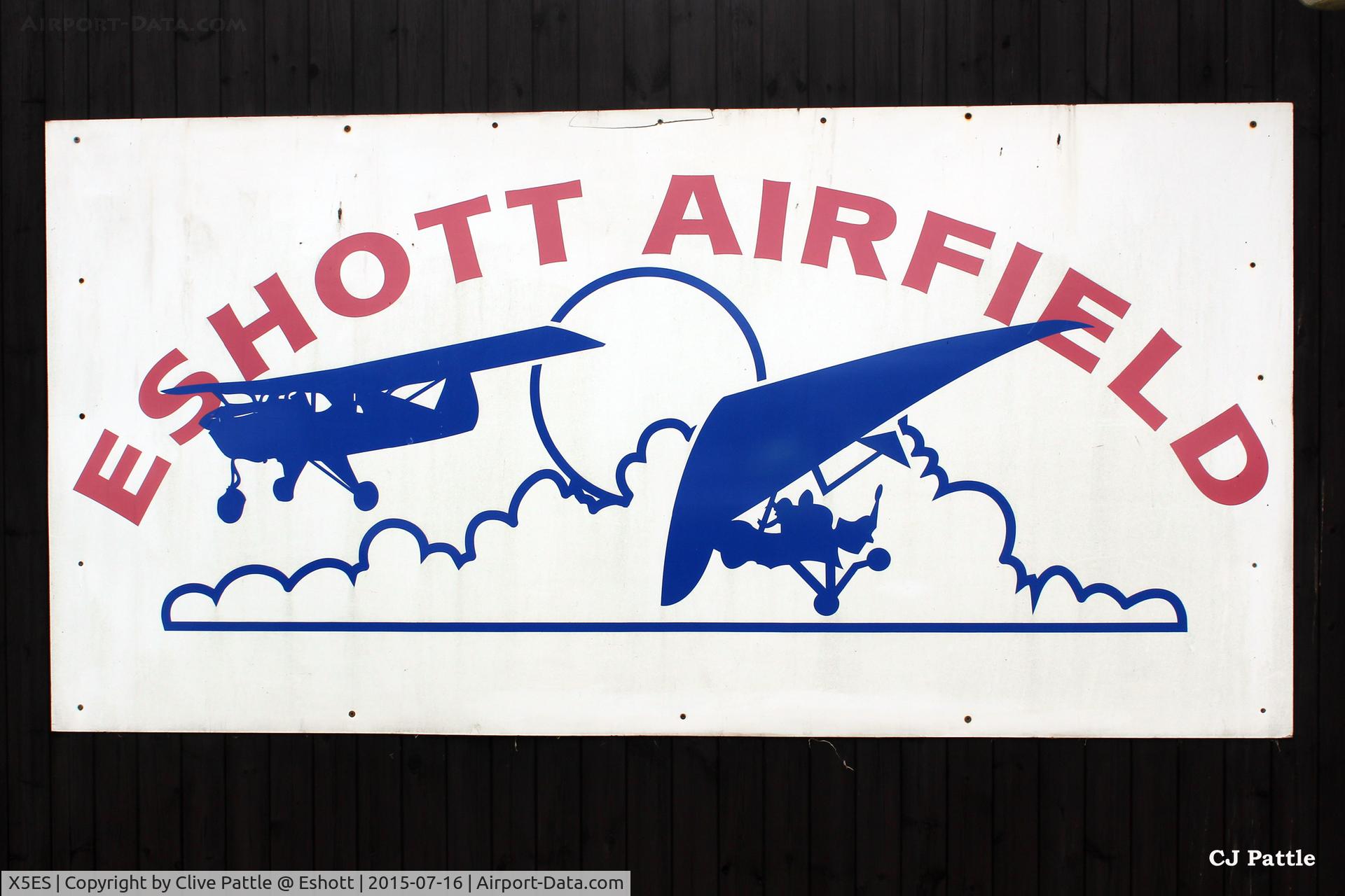 X5ES Airport - Airfield sign at Eshott X5ES, Northumberland, UK
