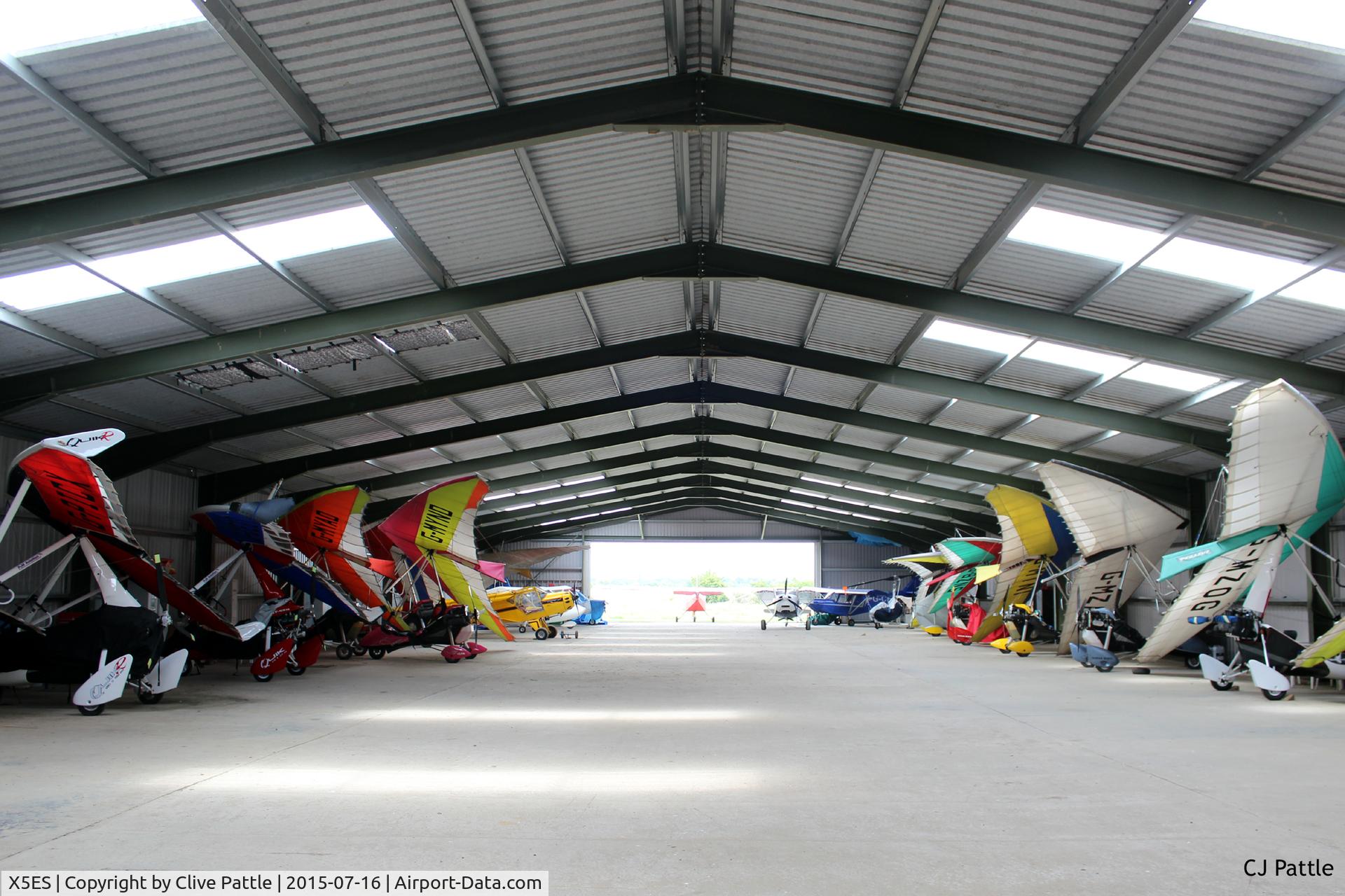 X5ES Airport - A view inside the Joshy Lads hangar at Eshott X5ES