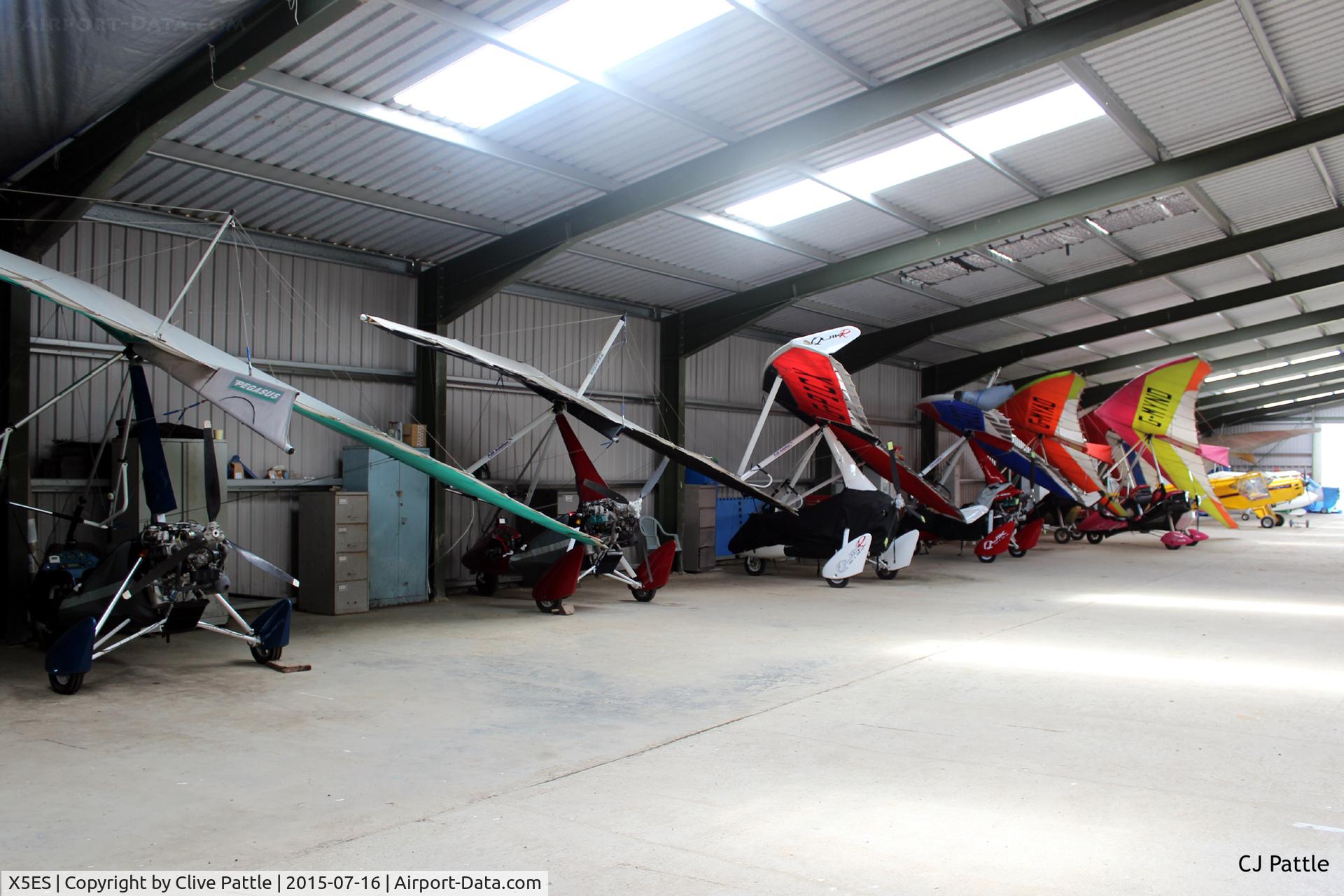 X5ES Airport - A left view inside the Joshy Lads hangar at Eshott X5ES