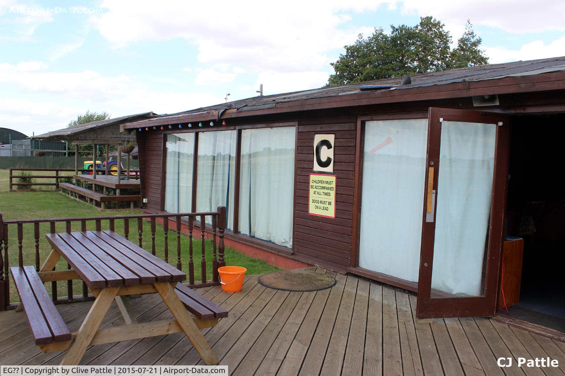 EG?? Airport - A view of the clubhouse at the Sandy Microlight Airfield at Sandy, Bedfordshire, UK