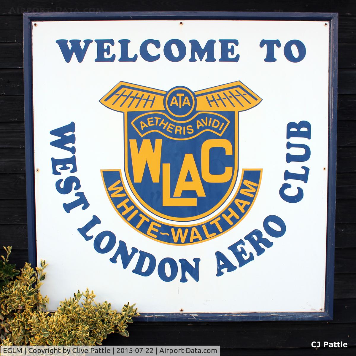 White Waltham Airfield Airport, White Waltham, England United Kingdom (EGLM) - West London Aero Club (WLAC) sign at White Waltham EGLM