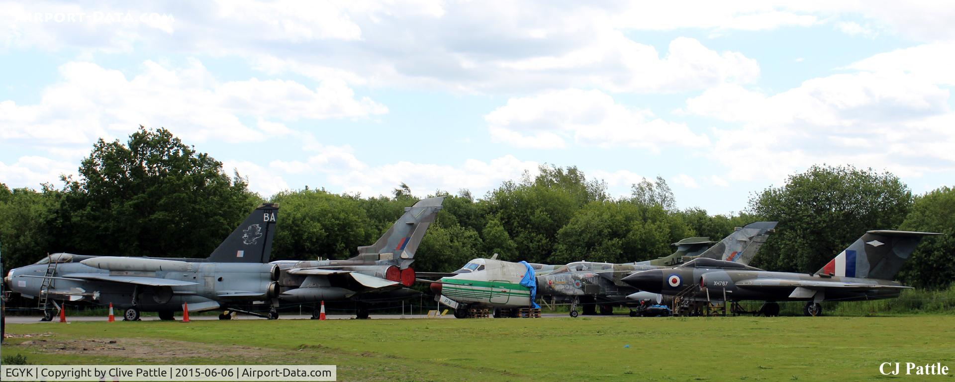 EGYK Airport - A view of one of the Aircraft exhibition line-ups at the Yorkshire Air Museum at Elvington EGYK