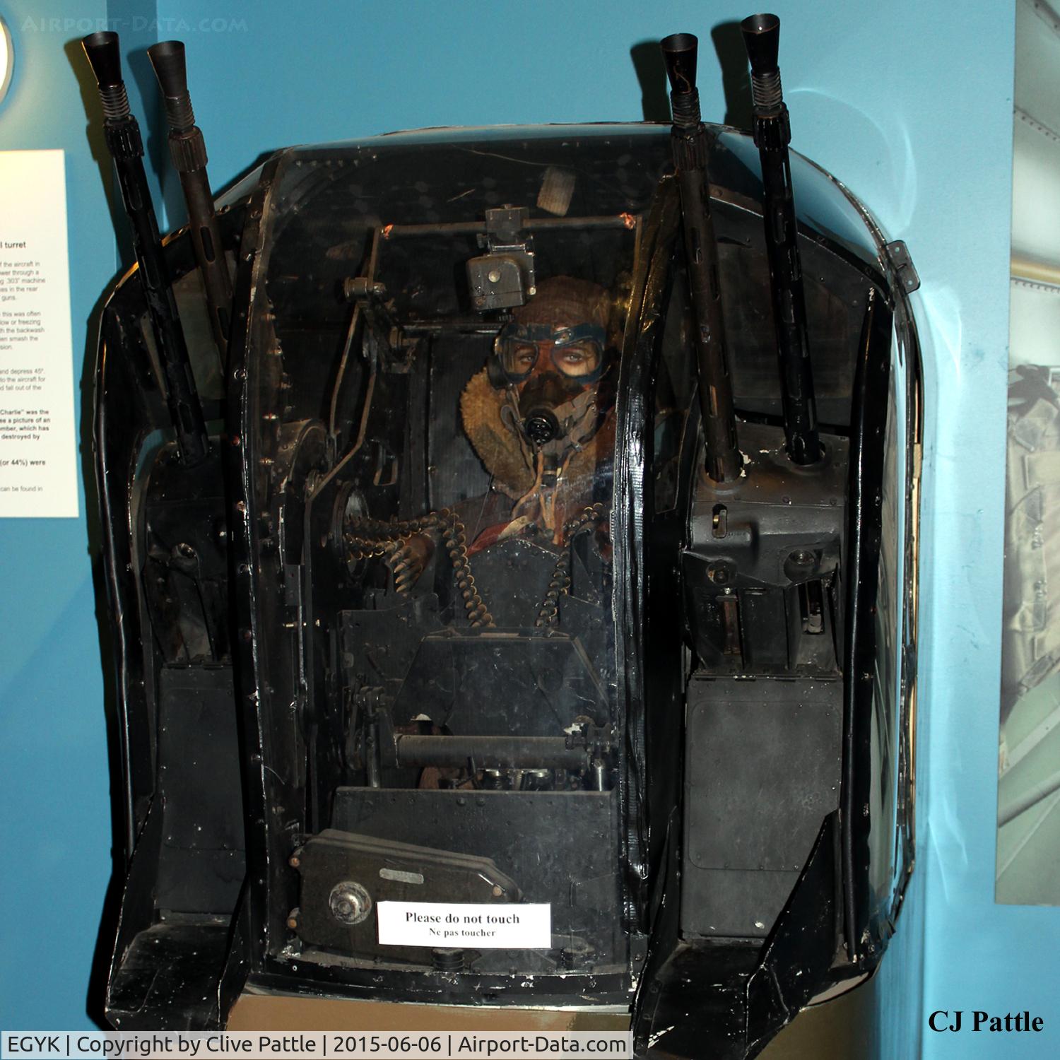 EGYK Airport - Lancaster Rear Turret display at the Yorkshire Air Museum EGYK