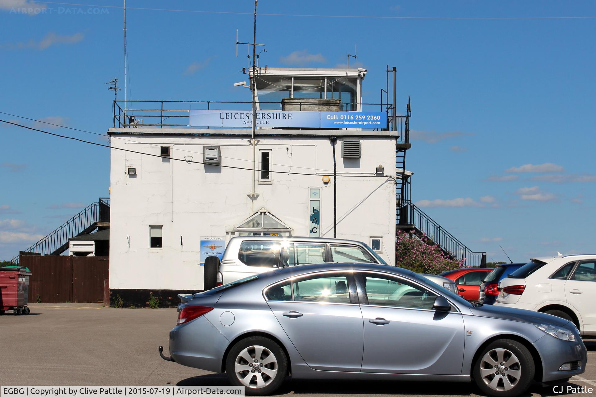 Leicester Airport, Leicester, England United Kingdom (EGBG) - Main car park and Tower at Leicester EGBG