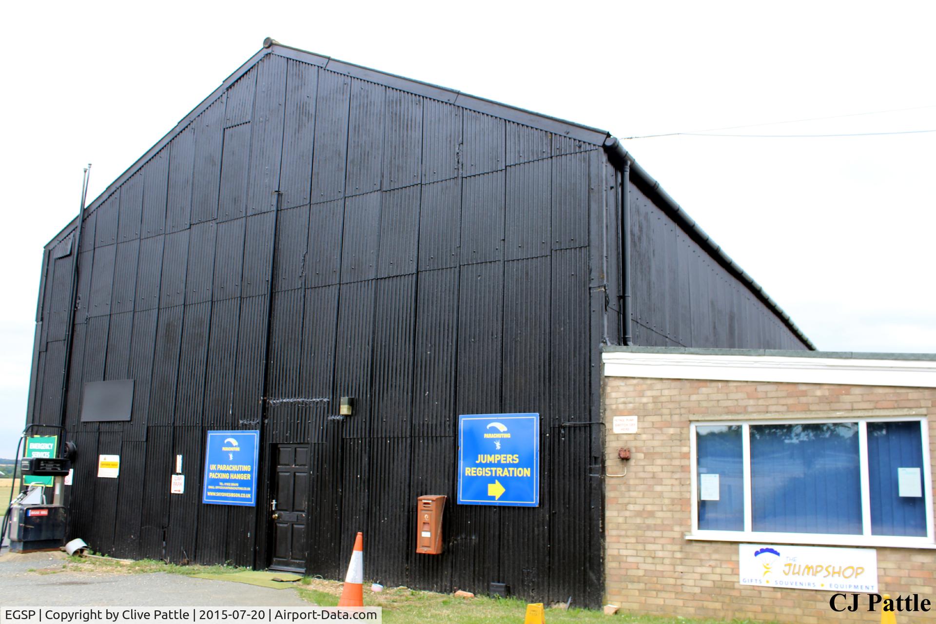 Peterborough/Sibson Airport, Peterborough, England United Kingdom (EGSP) - One of the largest hangars at Sibson EGSP. In use as a parachute packing area.