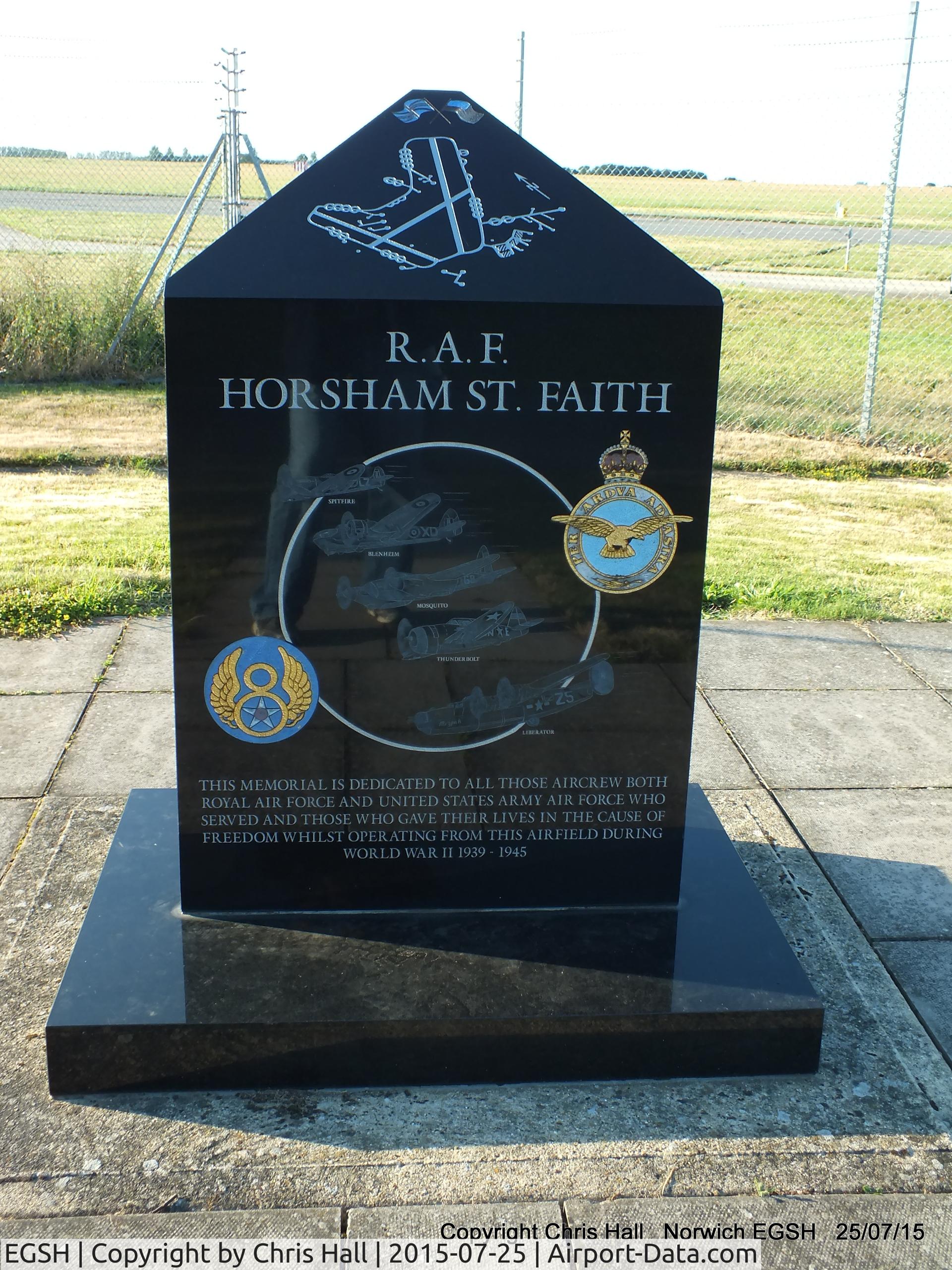 Norwich International Airport, Norwich, England United Kingdom (EGSH) - Memorial at Norwich Airport, former RAF Horsham St Faith