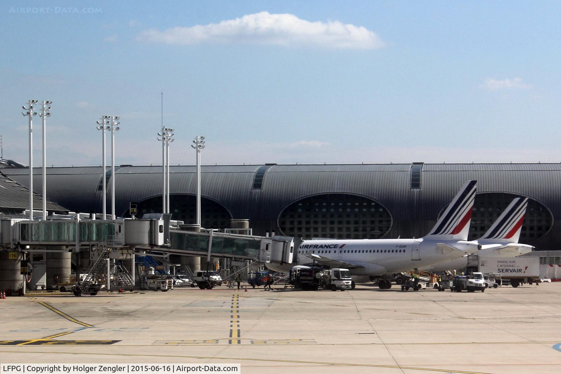 Paris Charles de Gaulle Airport (Roissy Airport), Paris France (LFPG) - View to stand F77 at terminal 2...