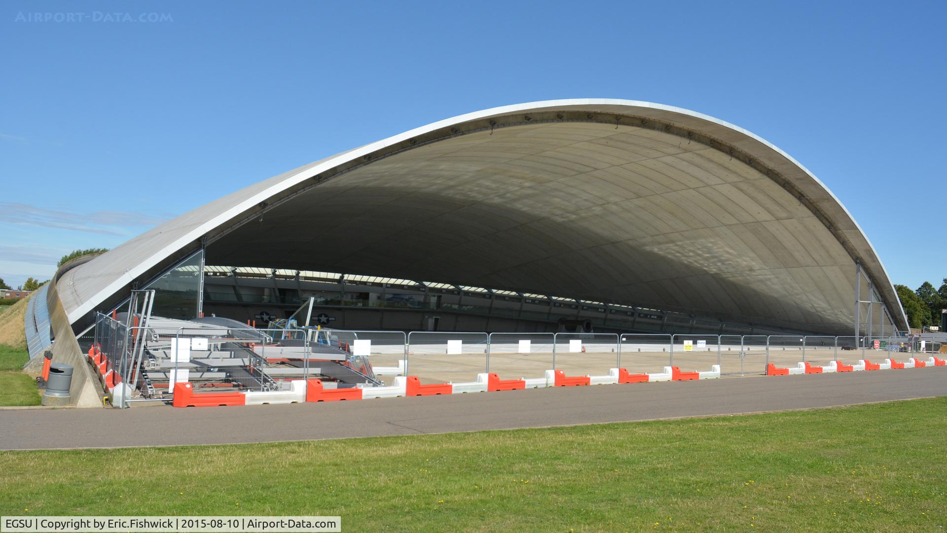 Duxford Airport, Cambridge, England United Kingdom (EGSU) - Revealed in all its glory - The magnificent American Air Museum building designed by Lord Norman Foster - The Imperial War Museum, Duxford, Cambridgeshire.