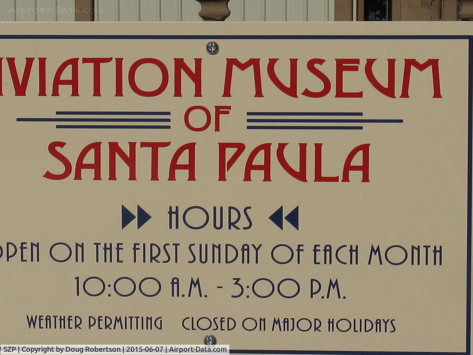 Santa Paula Airport (SZP) - Aviation Museum of Santa Paula-signage