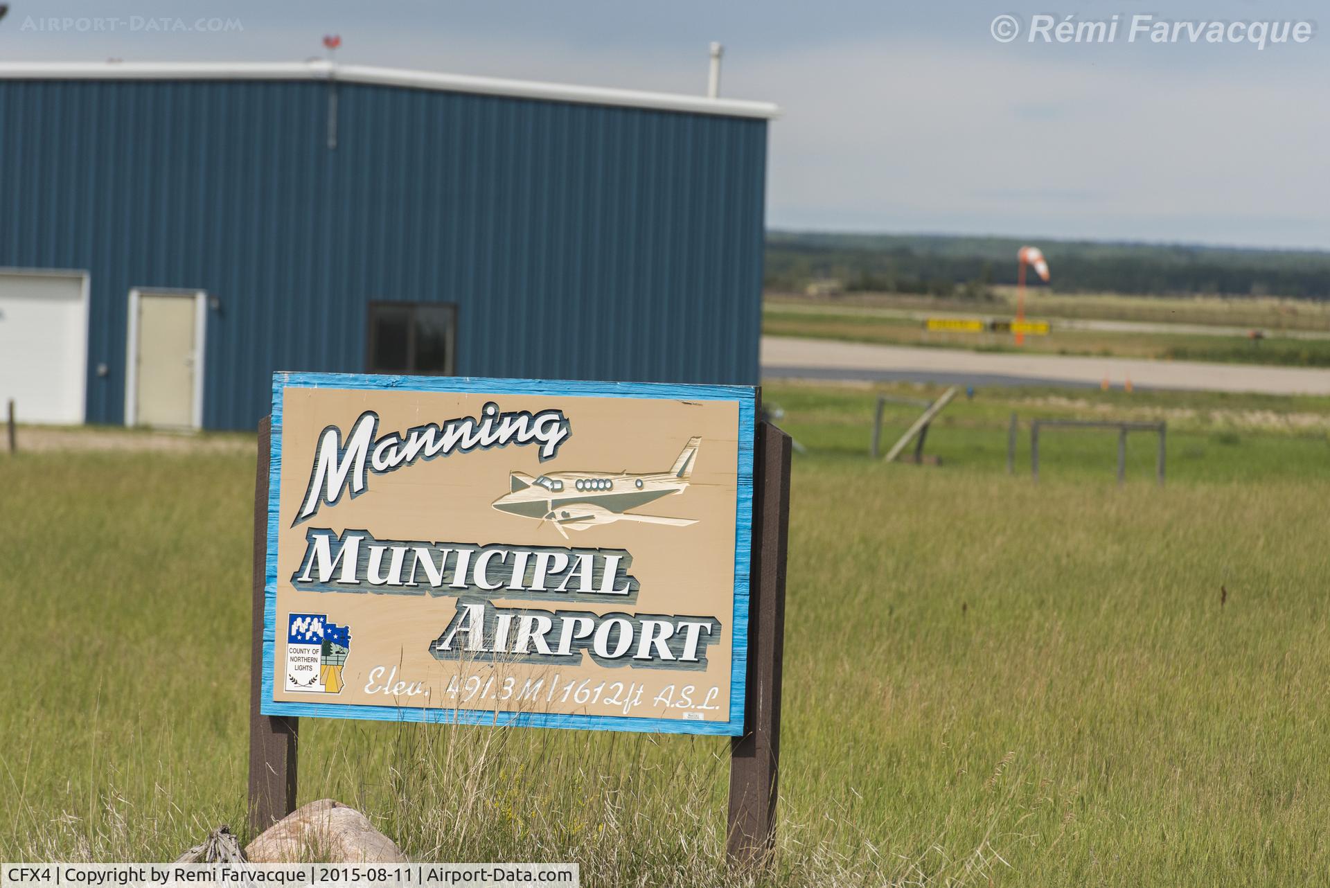 CFX4 Airport - Manning Municipal Airport, Alberta. Signage at entrance to airport.