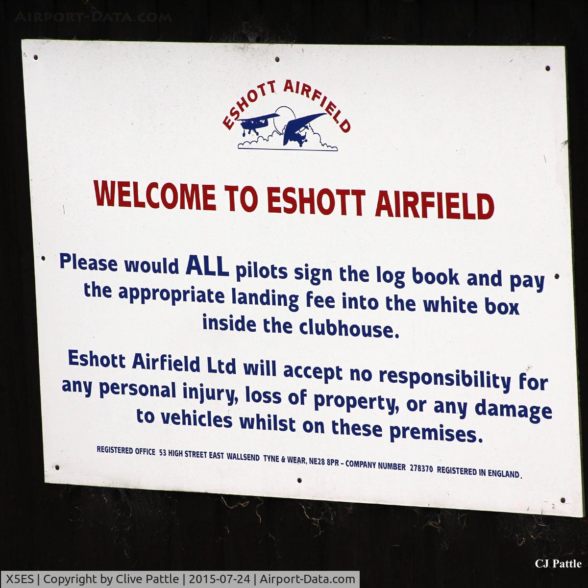 X5ES Airport - Airport sign at Eshott, Northumberland, UK X5ES